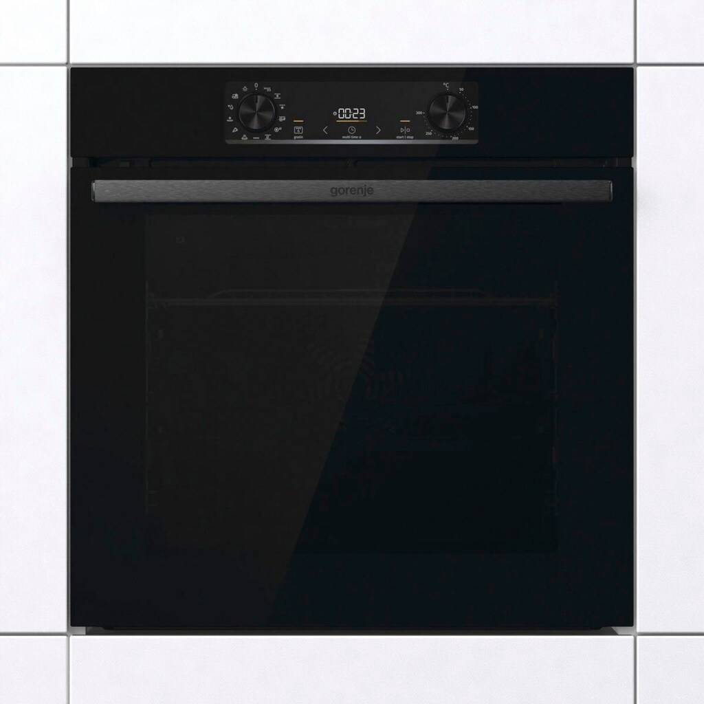 GORENJE Backofen »BPS6737E09BGOT«, BPS6737E09BGOT, mit 2-fach-Teleskopauszug, Pyrolyse-Selbstreinigung, ExtraSteam