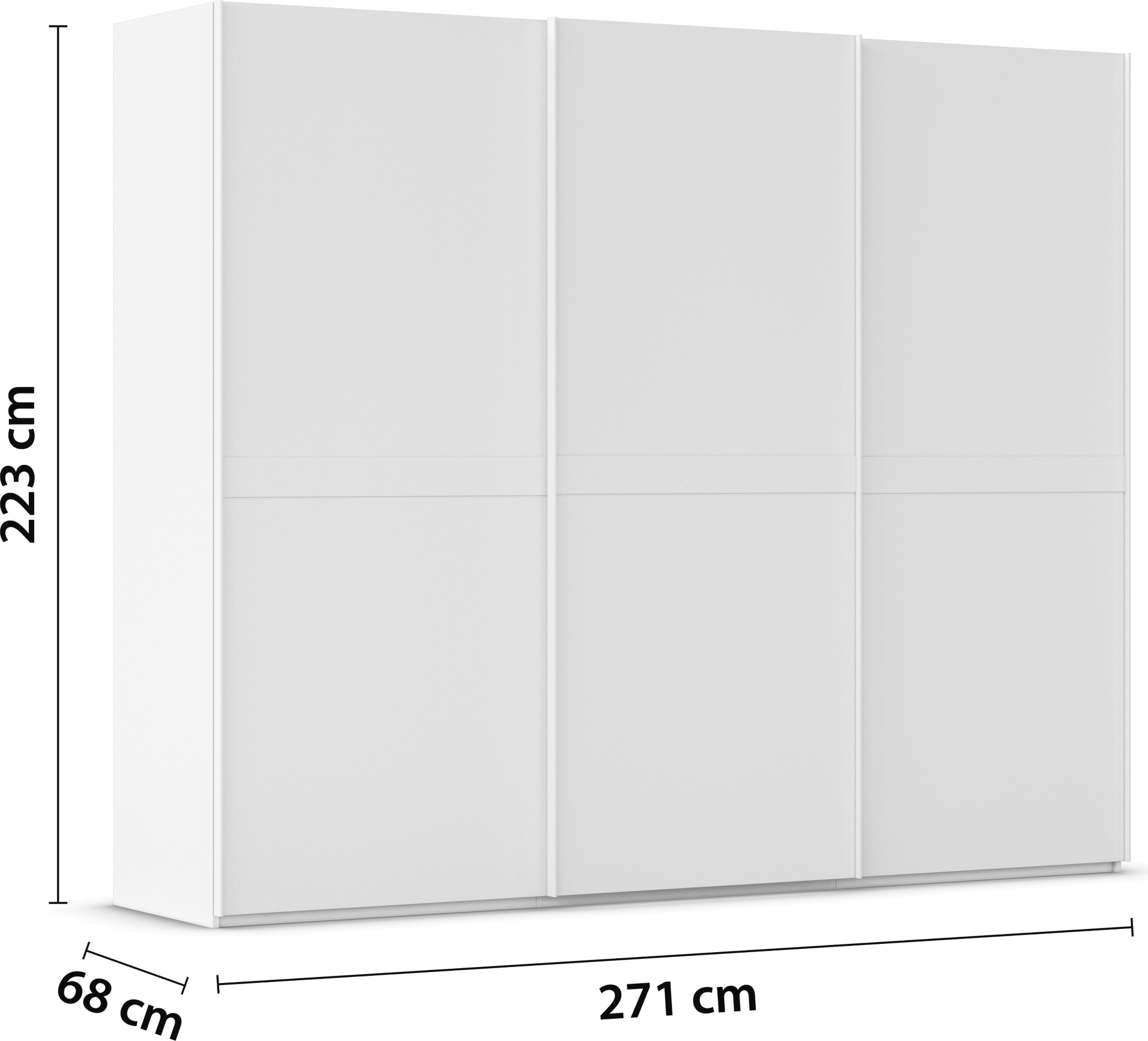 rauch Schwebetürenschrank »Kleiderschrank Schrank Garderobe Schlafzimmerschrank SCALE-LINE«, edle Optik mit Bauchbinde in Korpusfarbe Dekorfront MADE IN GERMANY