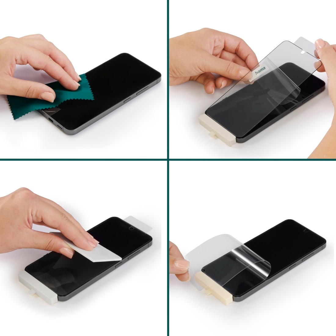 Hama Displayschutzglas »Handy-Schutzglas für Samsung Galaxy S26 Ultra, Montagehilfe« für Samsung Galaxy S26 Ultra D3O Schutzglas, 10H Härte, Fullscreen Vollabdeckung, Ultraclear HD