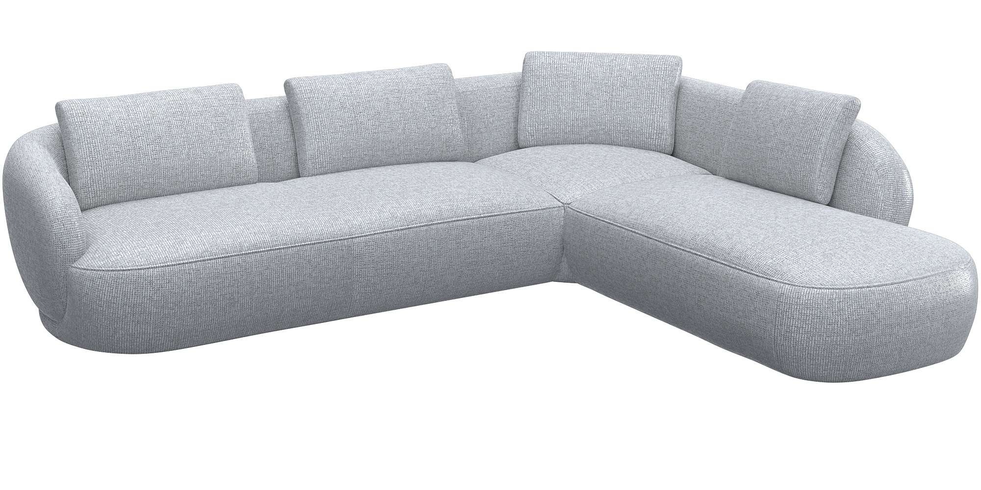 FLEXLUX Ecksofa »Torino, rund, L-Form, Sofa-Ecke mit Ottomane«, Modernes, o günstig online kaufen