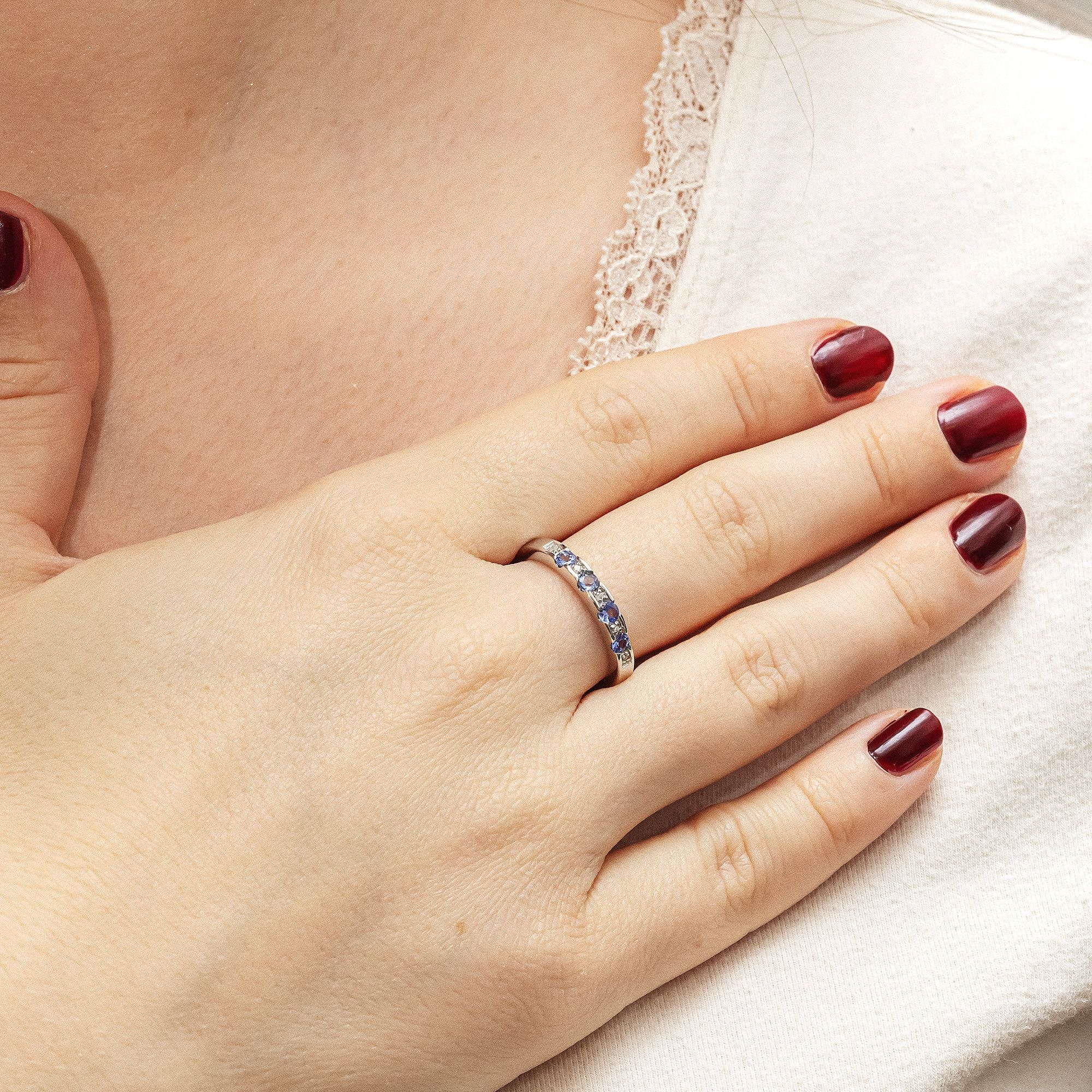 Diamonds by Ellen K. Fingerring »Gold 333 mit Tansanit und Diamant 0,025ct.«