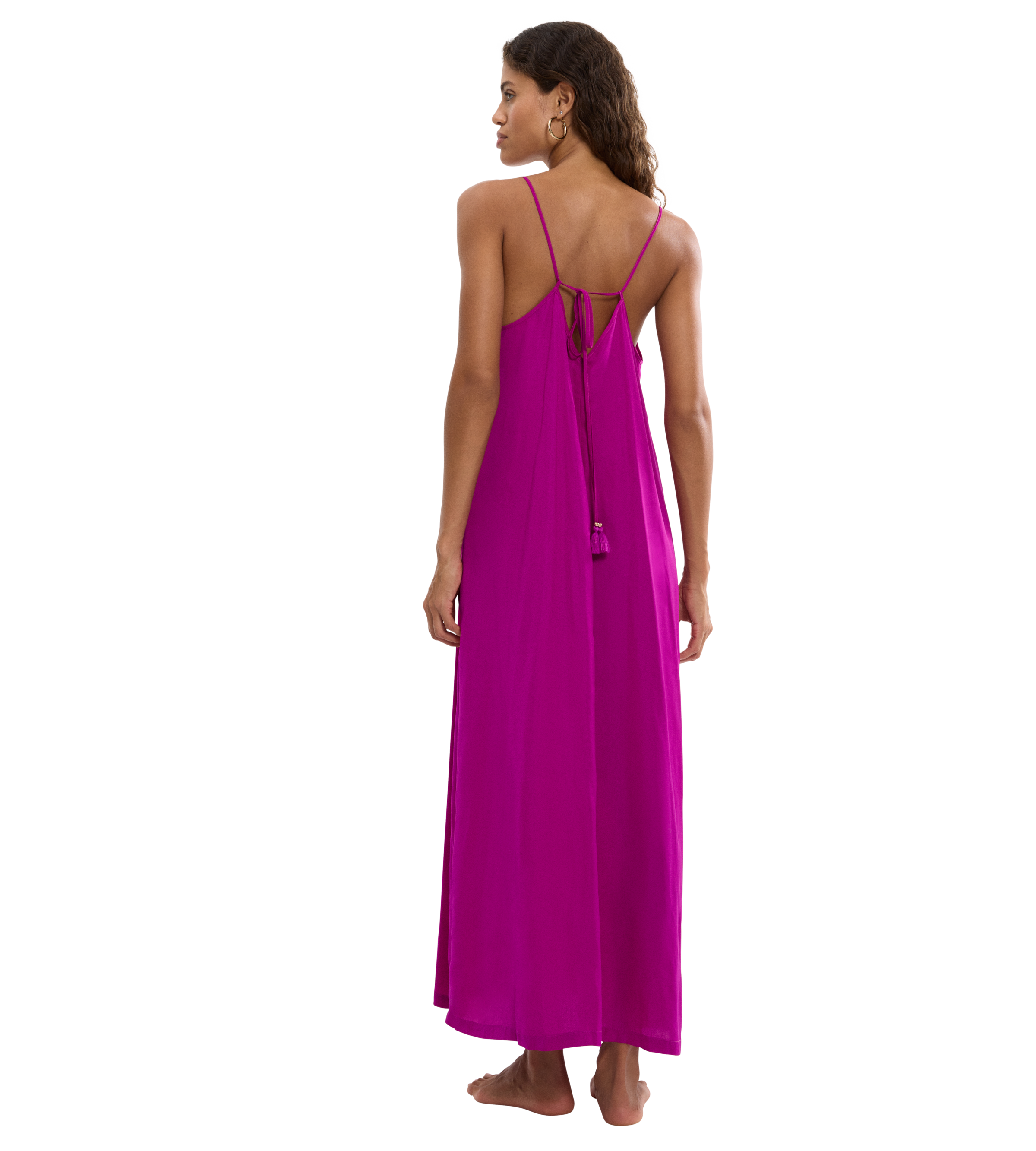 Triumph Sommerkleid »Summer Satin Dress« tiefer V-Ausschnitt, schmale Träger