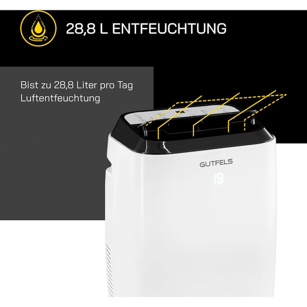 Gutfels 3-in-1-Klimagerät »CM 61249 we«, Luftkühlung - Entfeuchtung, geeignet für 38 m² Räume