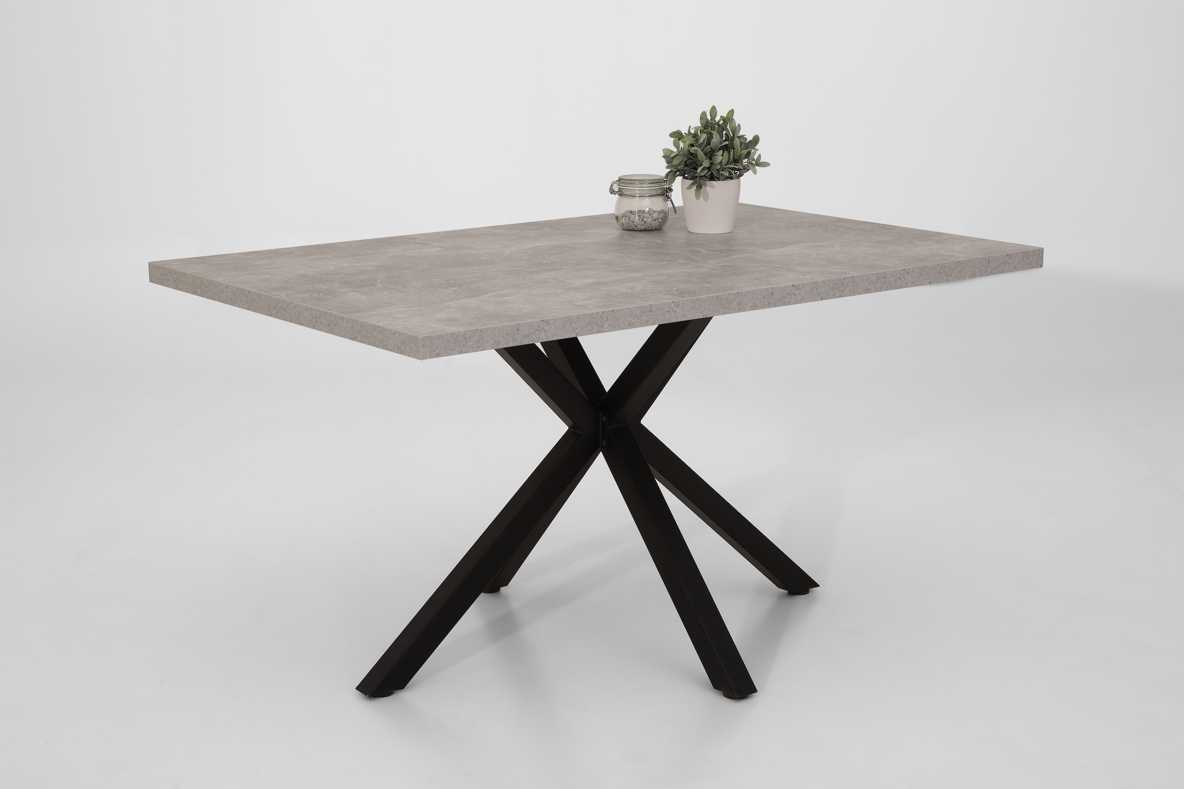 HELA Essgruppe »SPREE« 4 Stk. tlg. Esstisch 140x90 cm mit Dickkante, Microf günstig online kaufen