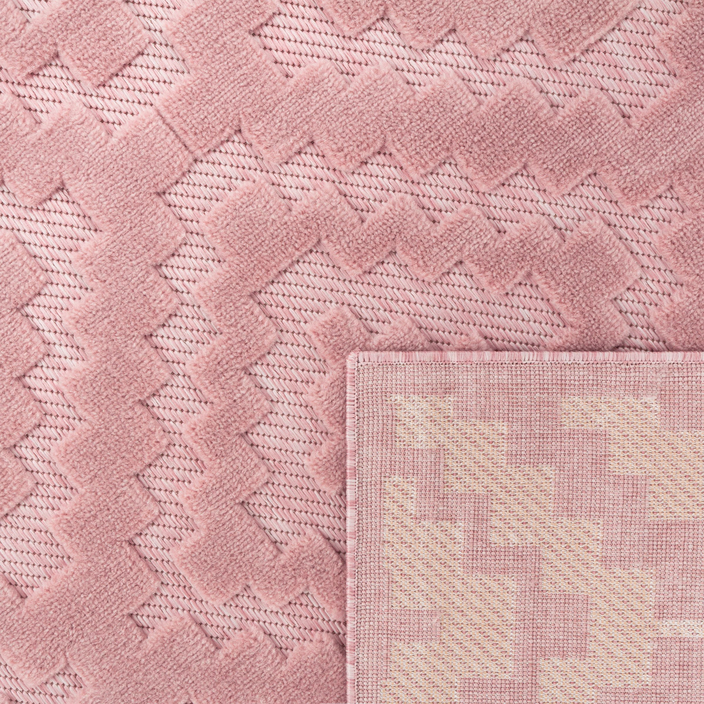 Paco Home Teppich Rauten Scandi, rechteckig, kaufen Outdoor Muster, 672«, geeignet Uni-Farben, Effekt, online Hoch-Tief »Livorno