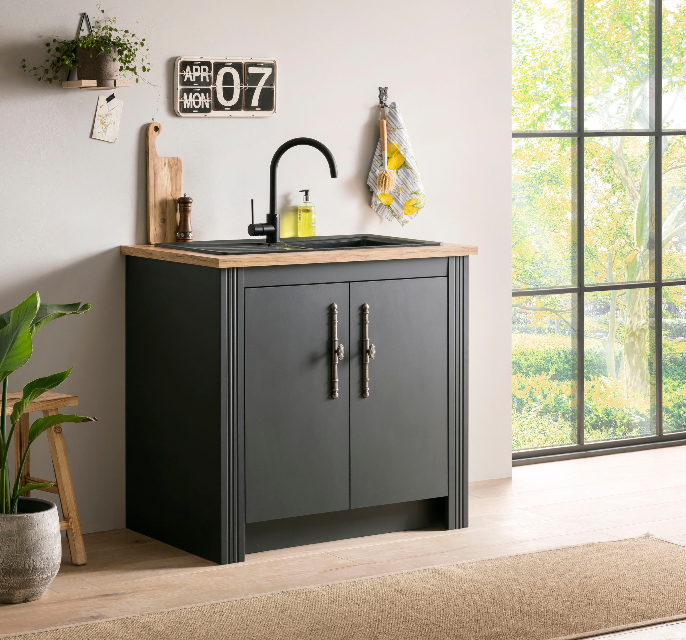 KOCHSTATION Unterschrank »Westminster«, im romantischen Landhausstil, Breite 100 cm