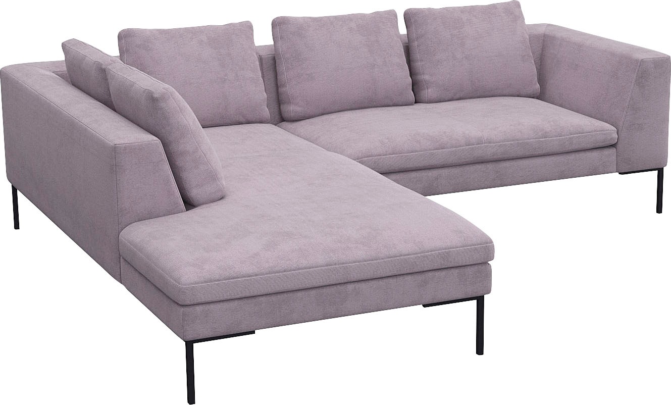 FLEXLUX Ecksofa »Loano, superbequemer Sitzkomfort durch Kaltschaum im Sitz, L-Form«, modernes Sofa, frei im Raum stellbar, lose Kissen, hoher Fuß