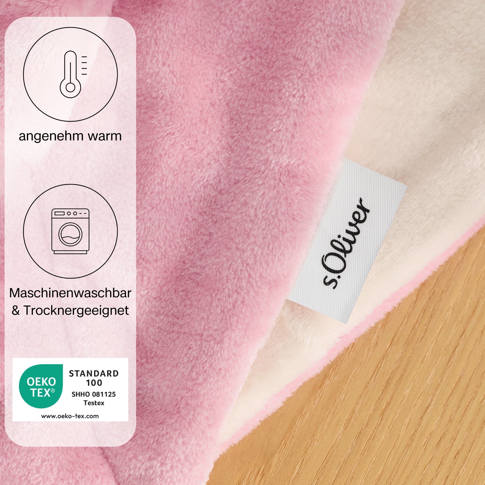 s.Oliver Wohndecke »Doublesoft, Kuscheldecke, Deal, Kissen geschenkt!«, Kuscheldecke, mit GRATIS-Zugabe: 2x Kissenhülle, mit Reißverschluss