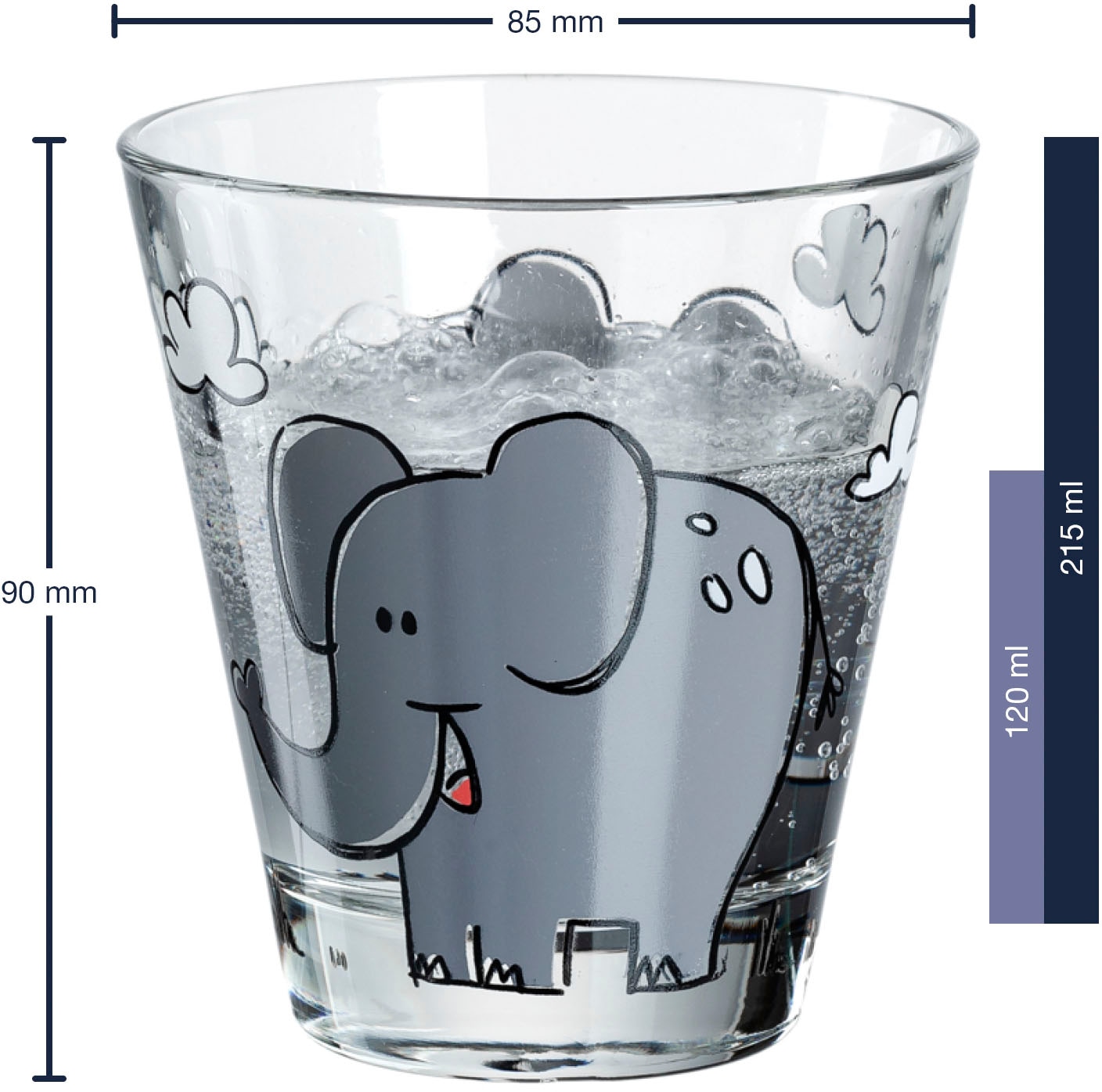 LEONARDO Kinderbecher »BAMBINI Elefant«, (Set, 6 tlg.), 215 ml, 6-teilig