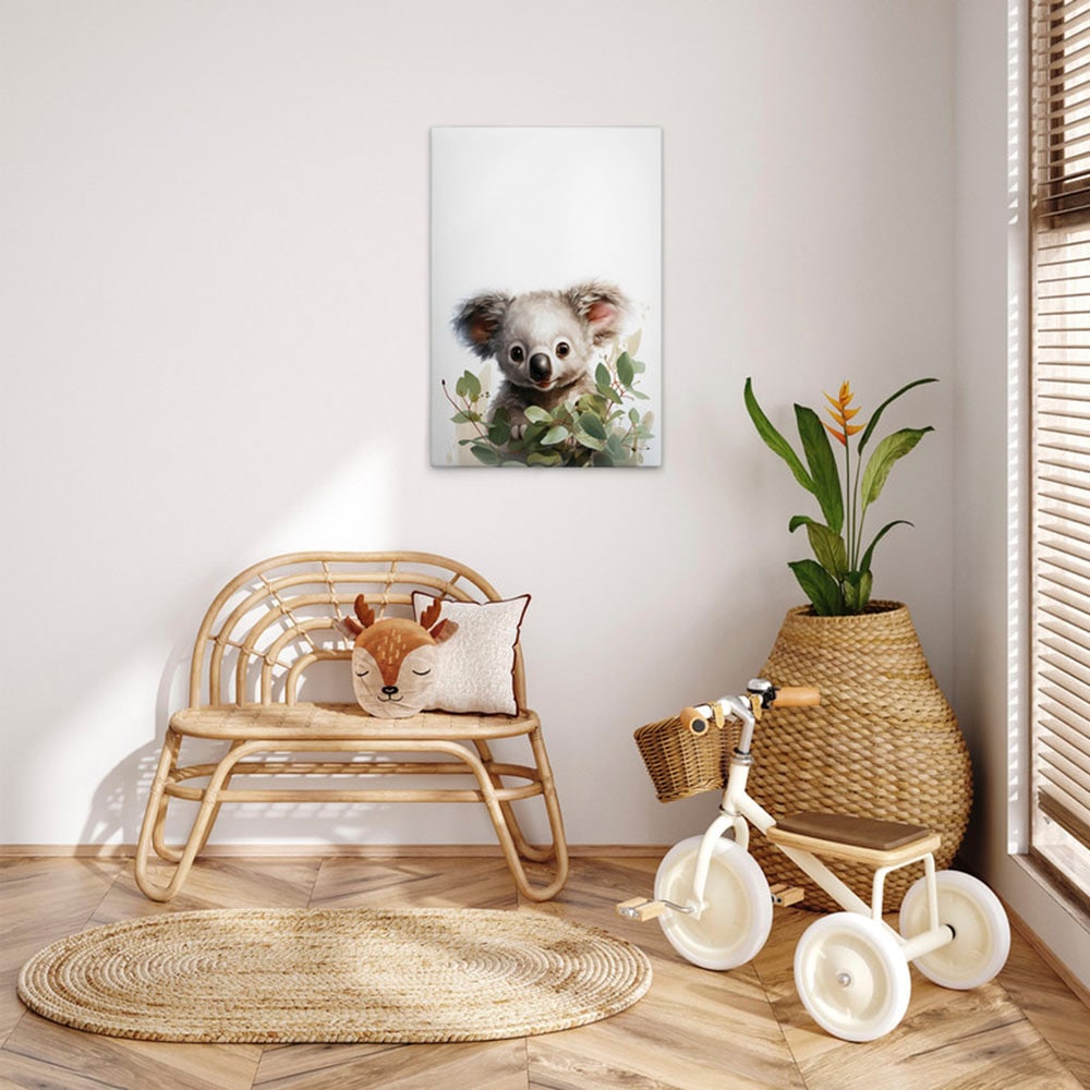 A.S. Création Leinwandbild »Baby Koala - Wandbild Weiß Grün Grau Keilrahmen günstig online kaufen