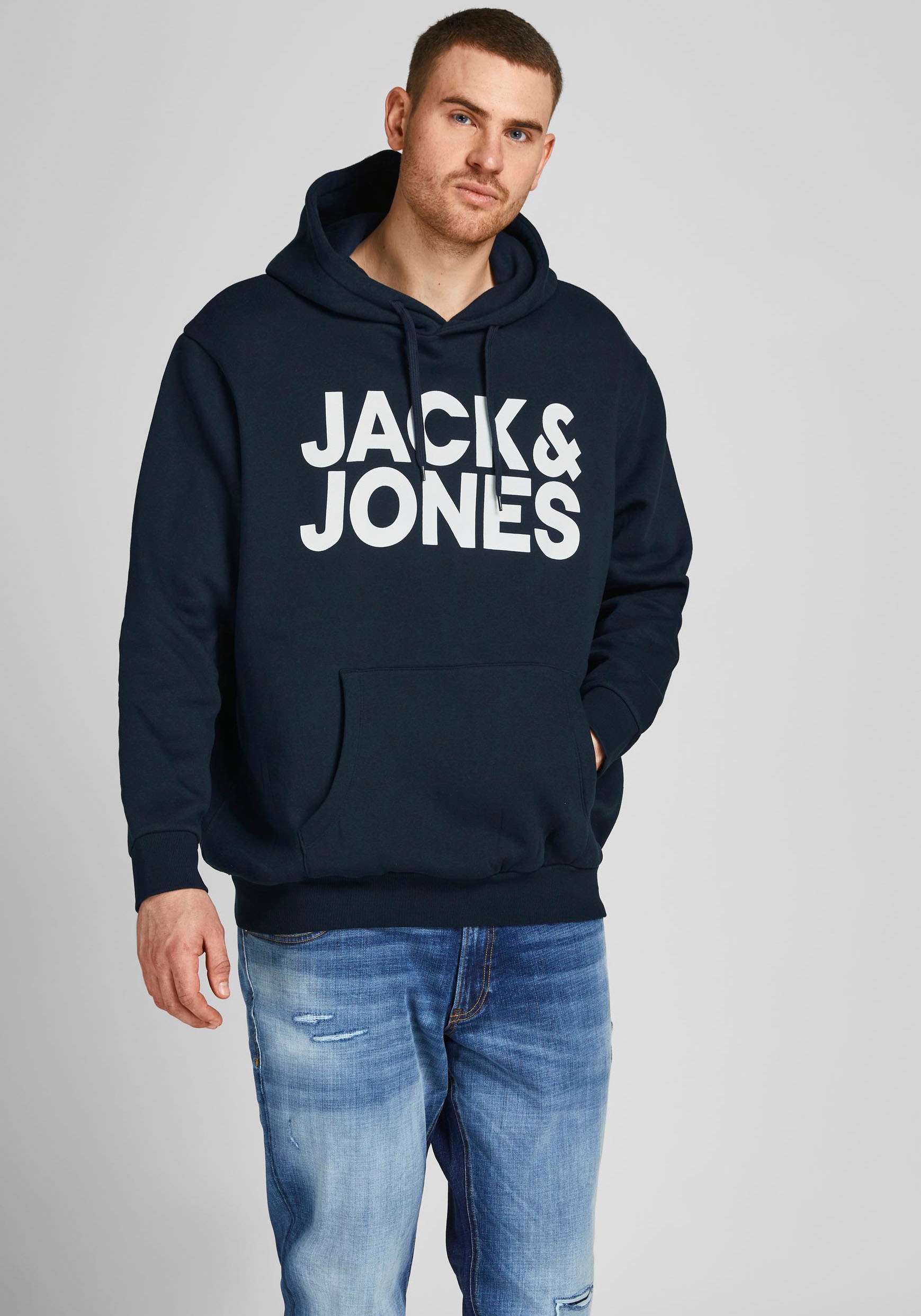 Jack & Jones PlusSize Kapuzensweatshirt »CORP LOGO SWEAT HOOD«, Bis Größe 6XL