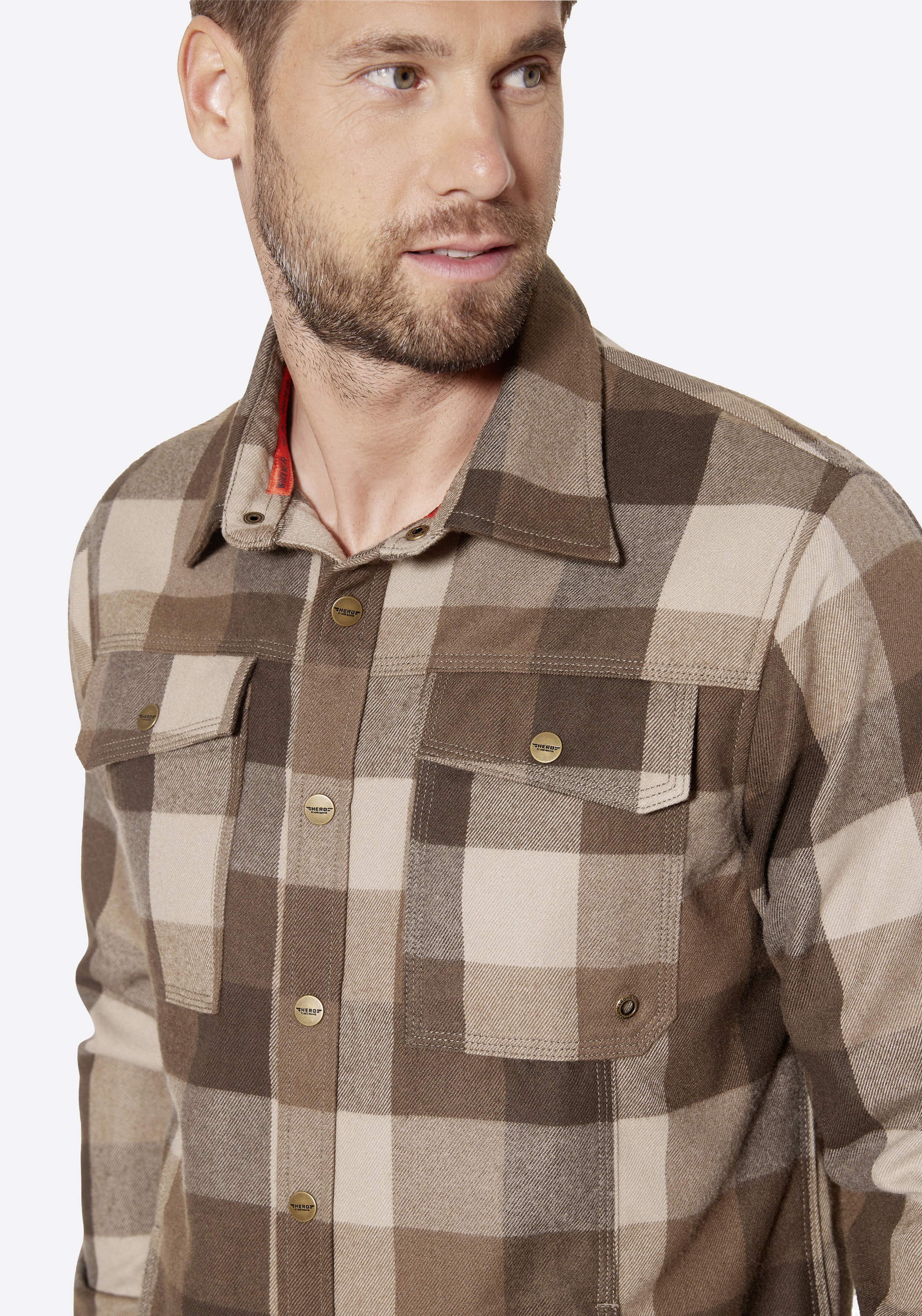 HERO by John Medoox Karohemd »Overshirt Workwear Arbeitshemd«, Arbeitshemd Funktionsqualität für Herren