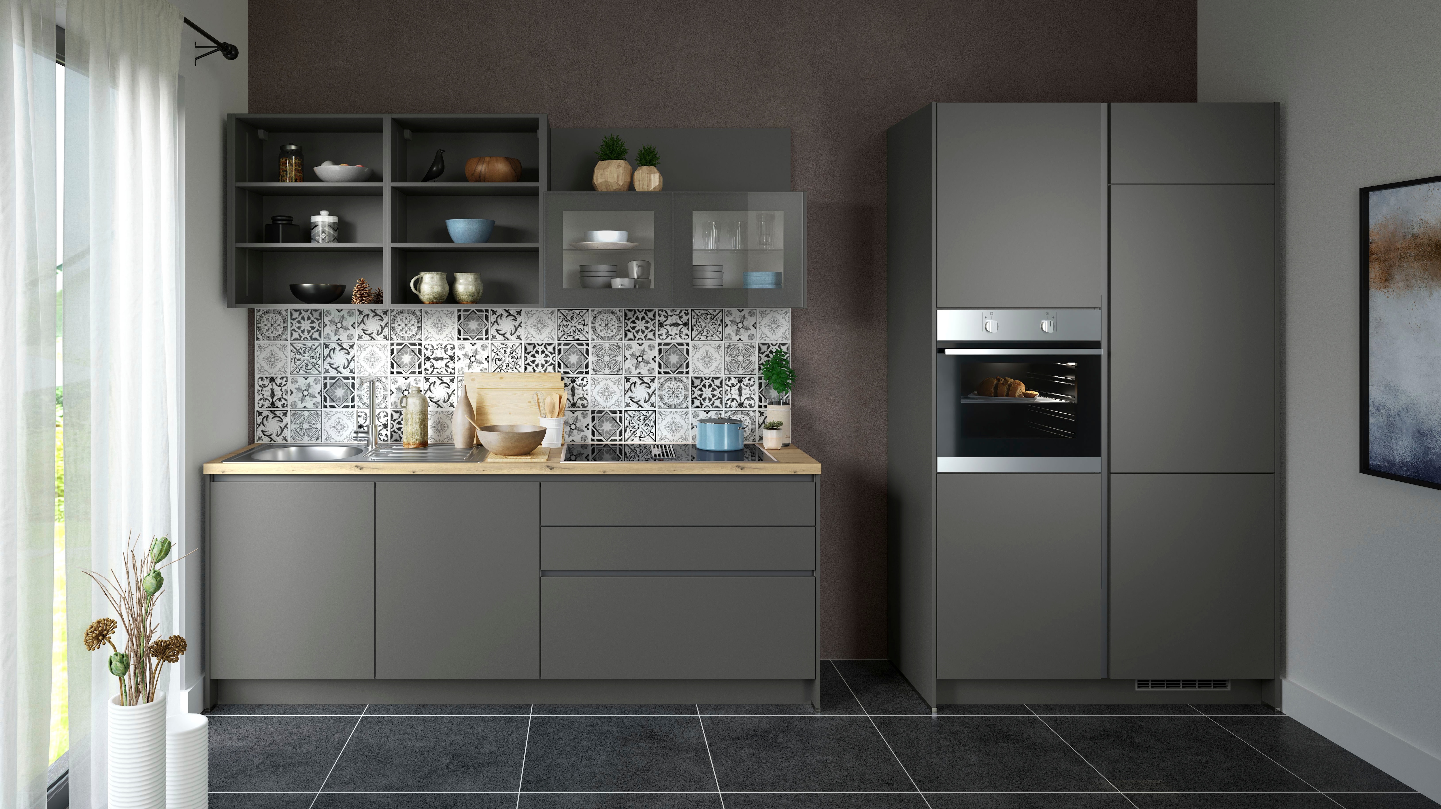 KOCHSTATION Küche »KS-Tokio, NEU wahlweise mit Kochfeldabzug und weiteren E günstig online kaufen