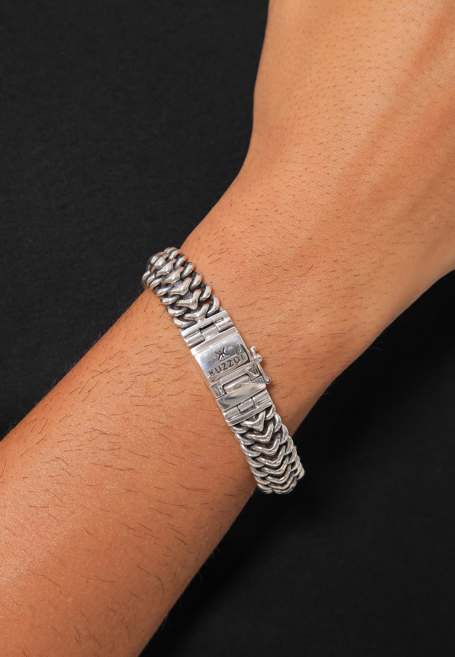 Kuzzoi Armband »Herren Panzerarmband Gliederkette Silber« 925er kaufen