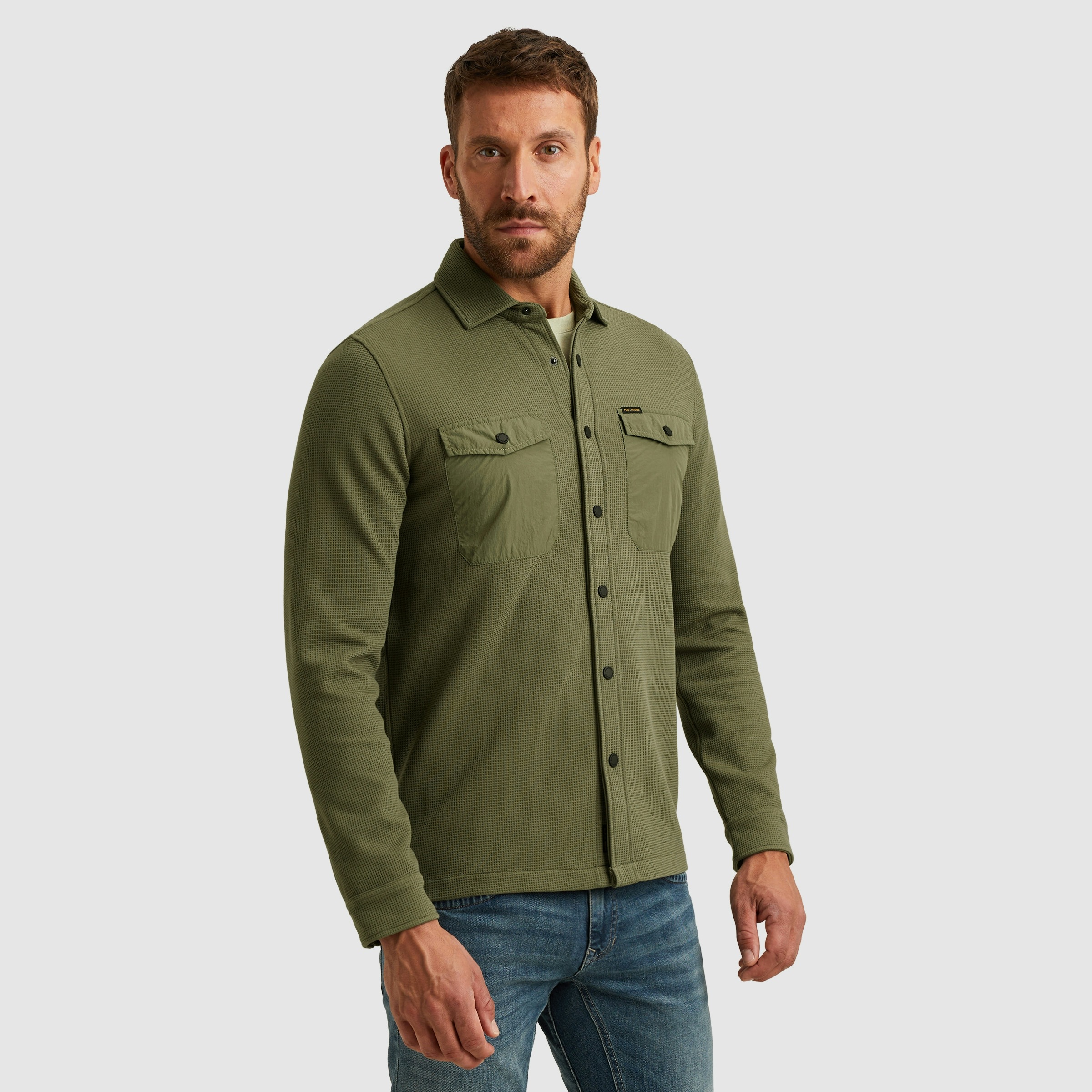 PME LEGEND Langarmhemd mit Druckknöpfen und Brusttaschen