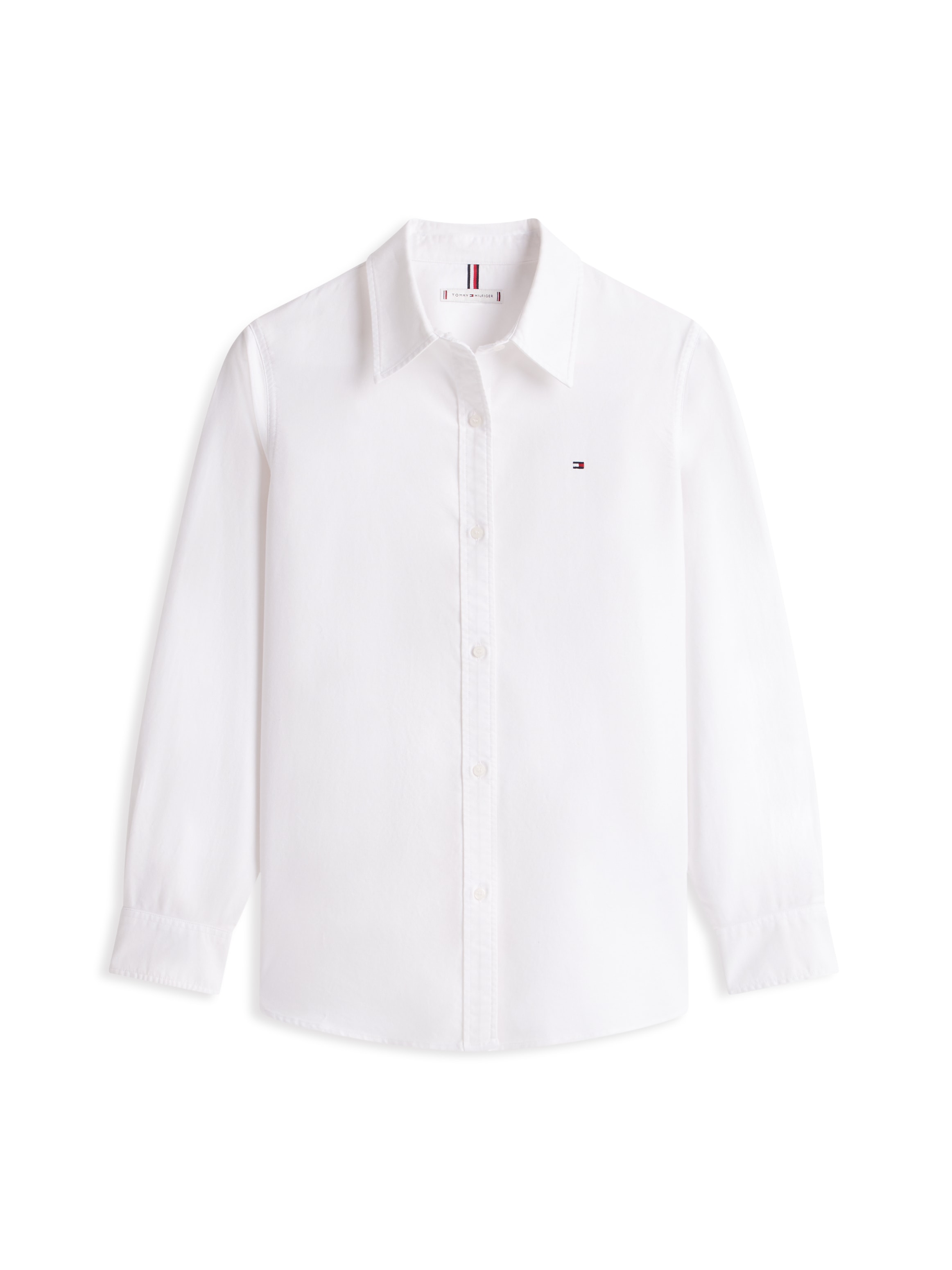 Tommy Hilfiger Hemdbluse »OXFORD RELAXED FIT SHIRT mit Hemdblusenkragen und Stickerei« mit Streifen