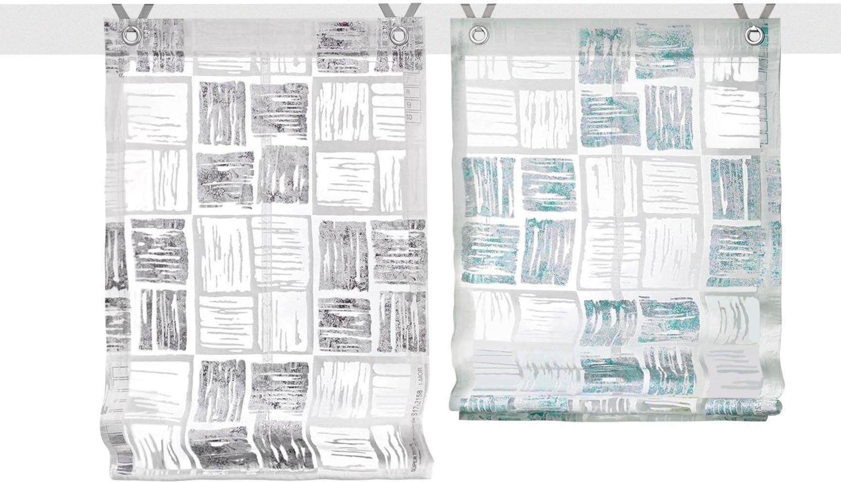 Kutti Raffrollo »Tiziano«, mit bequem Viskose, Hakenaufhängung, freihängend, Polyester, schnell bestellen transparent, und Hakenaufhängung