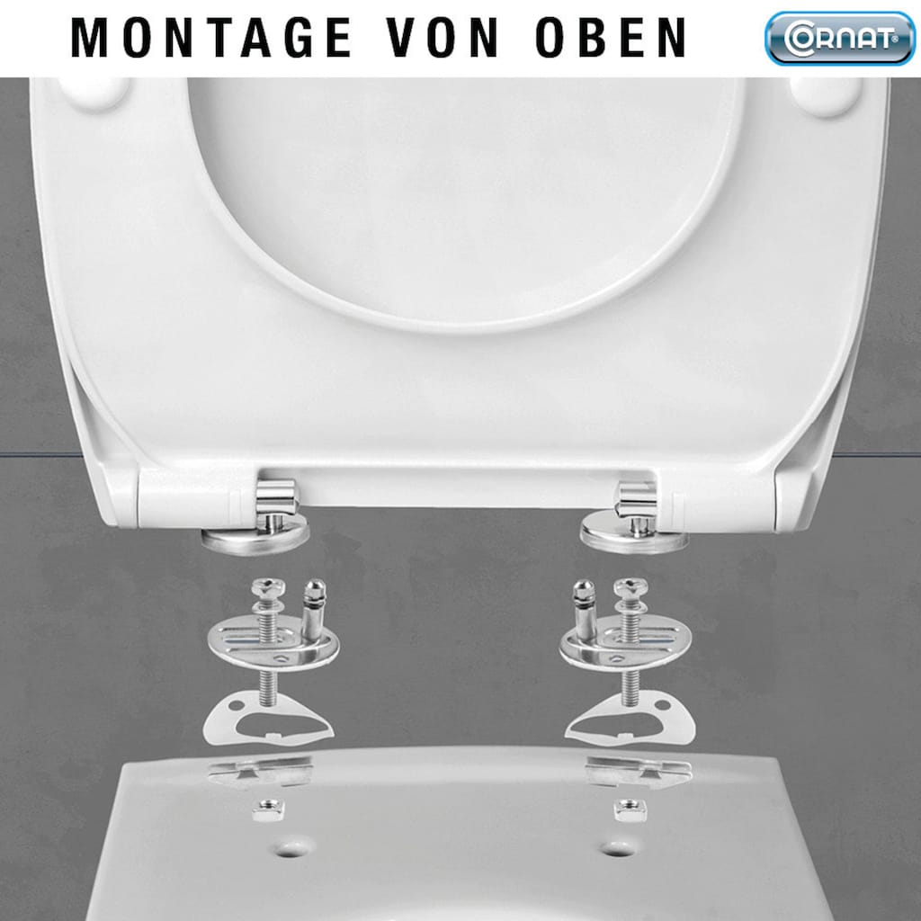 CORNAT WC-Sitz »Superflaches Design - Pflegeleichter Duroplast - Quick up«