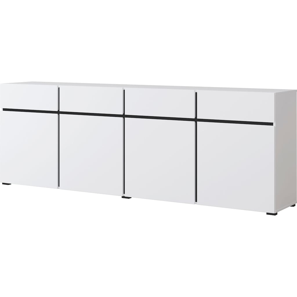 INOSIGN Sideboard »Cross,Breite 225 cm, moderne grifflose Kommode,4 Türen/4 Schubkästen«