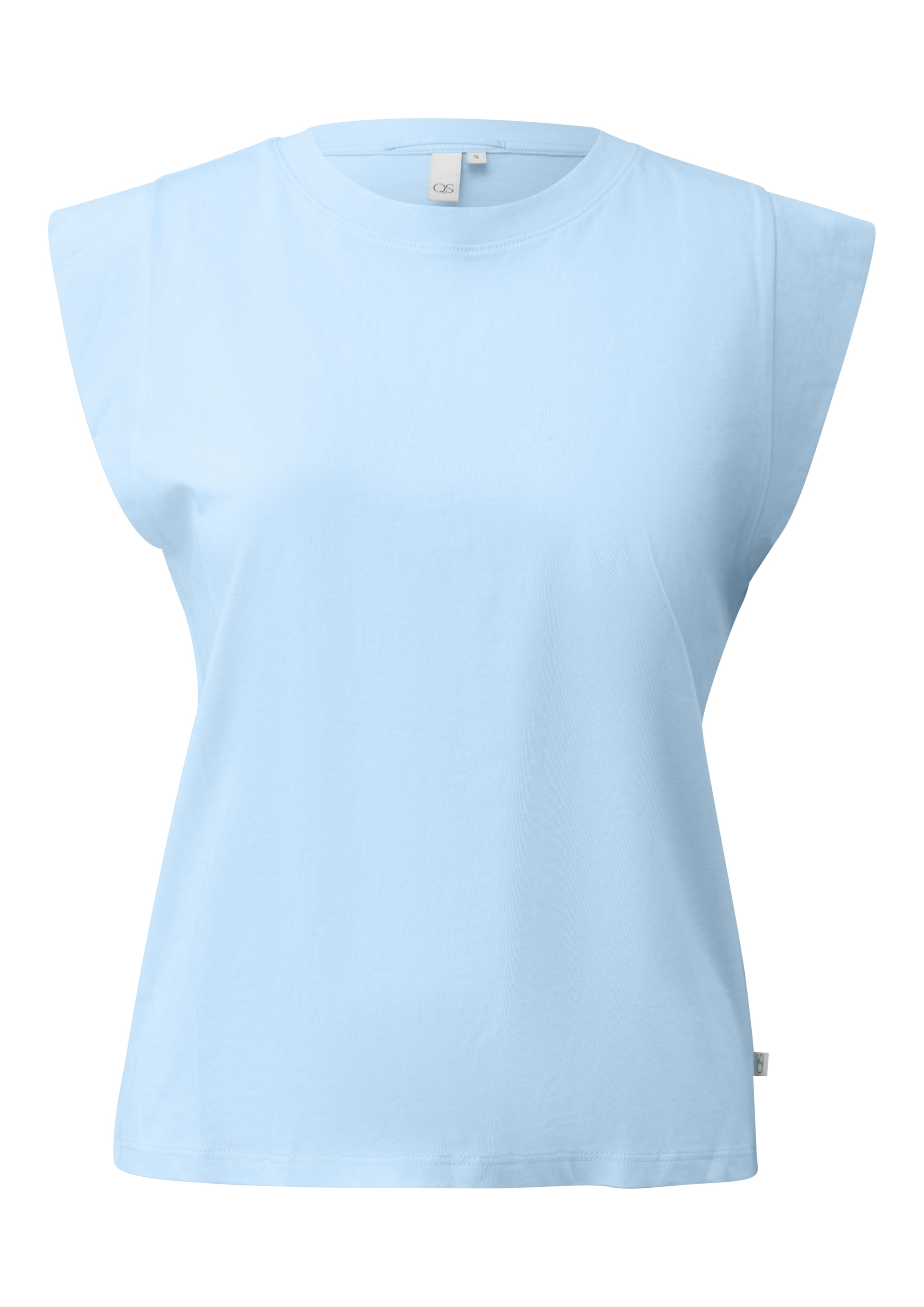 QS Rundhalsshirt Sommertop mit Rundhals