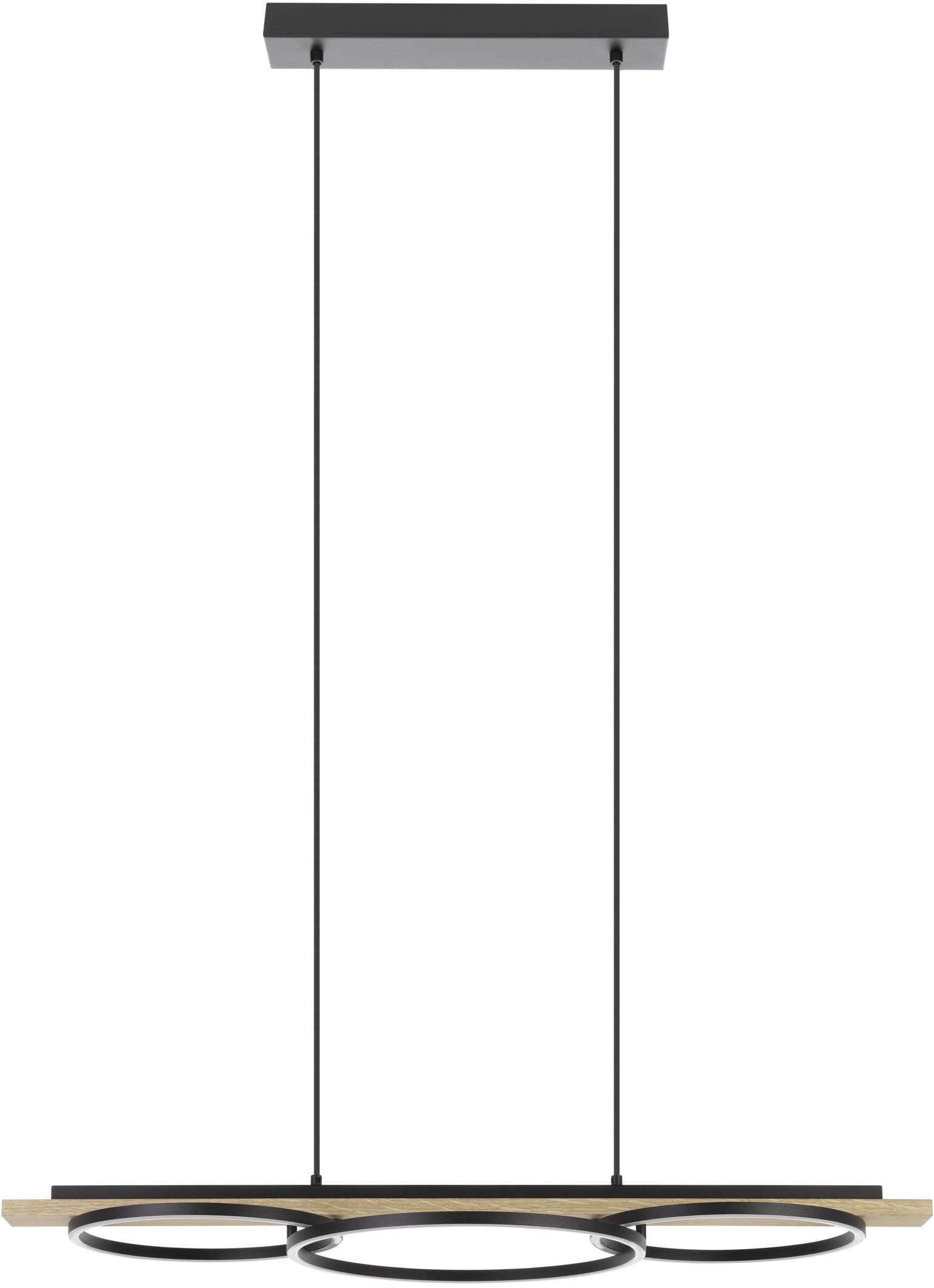 EGLO Hängeleuchte »BOYAL Pendellampe - Stahl, Holz - LED;LED - 2X12,5W;1X15 günstig online kaufen