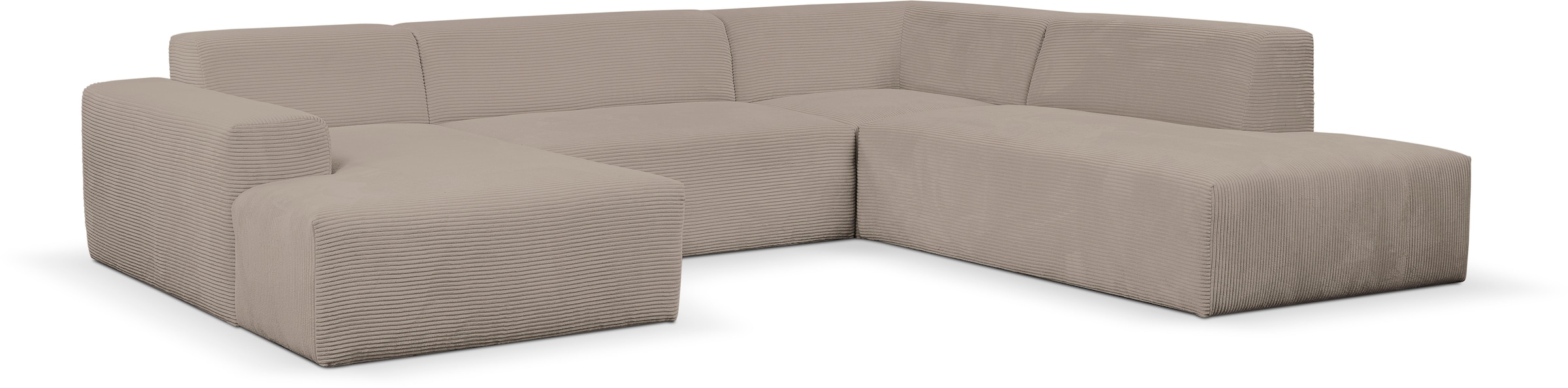 WERK2 Wohnlandschaft »Zeus U-Form«, Curvy Trend Wohnlandschaft mit urbaner Optik auch in weichem Cord