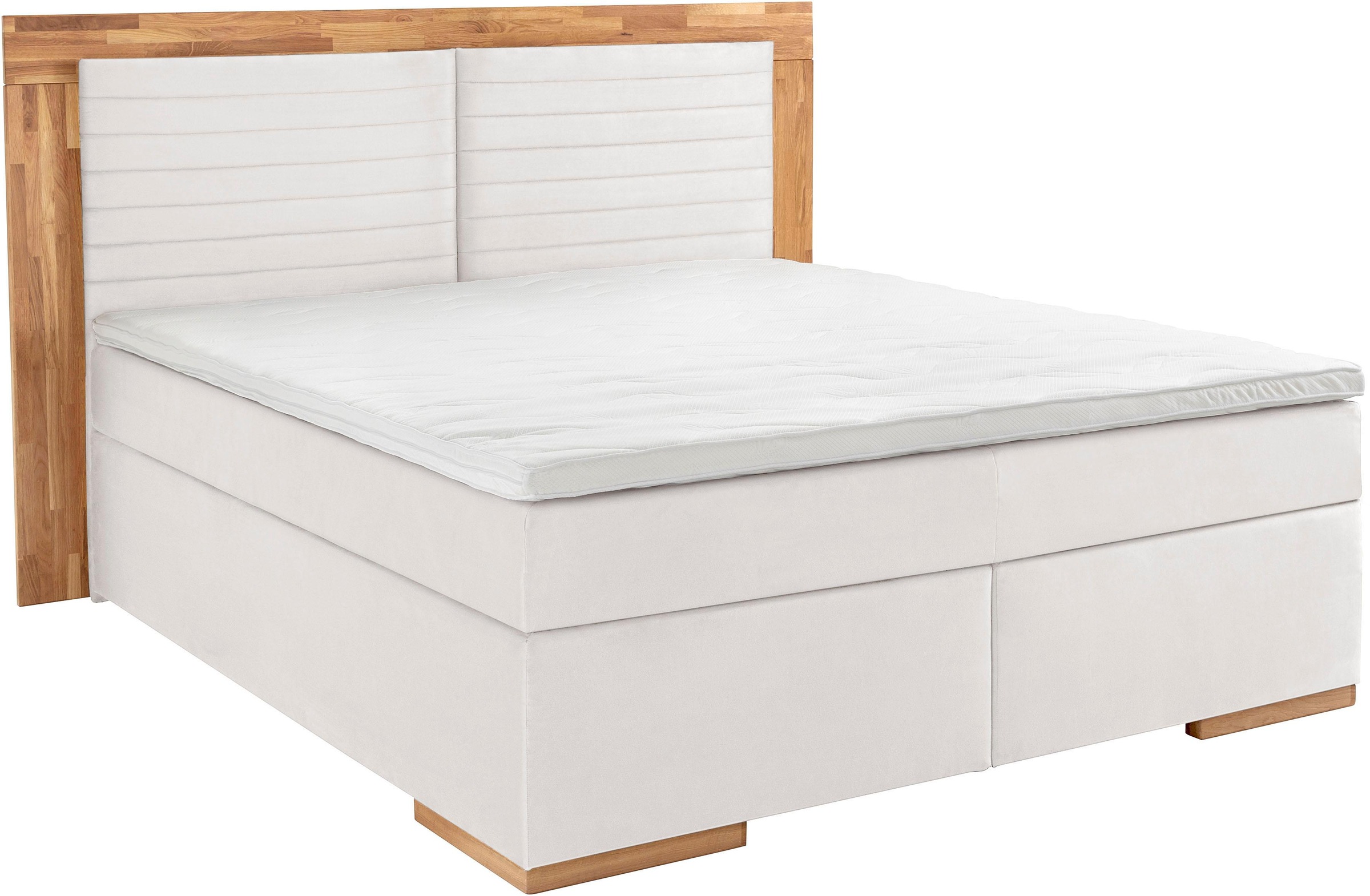 PLACES OF STYLE Boxspringbett "Cup" mit LED-Beleuchtung, Massivholzrahmen u günstig online kaufen