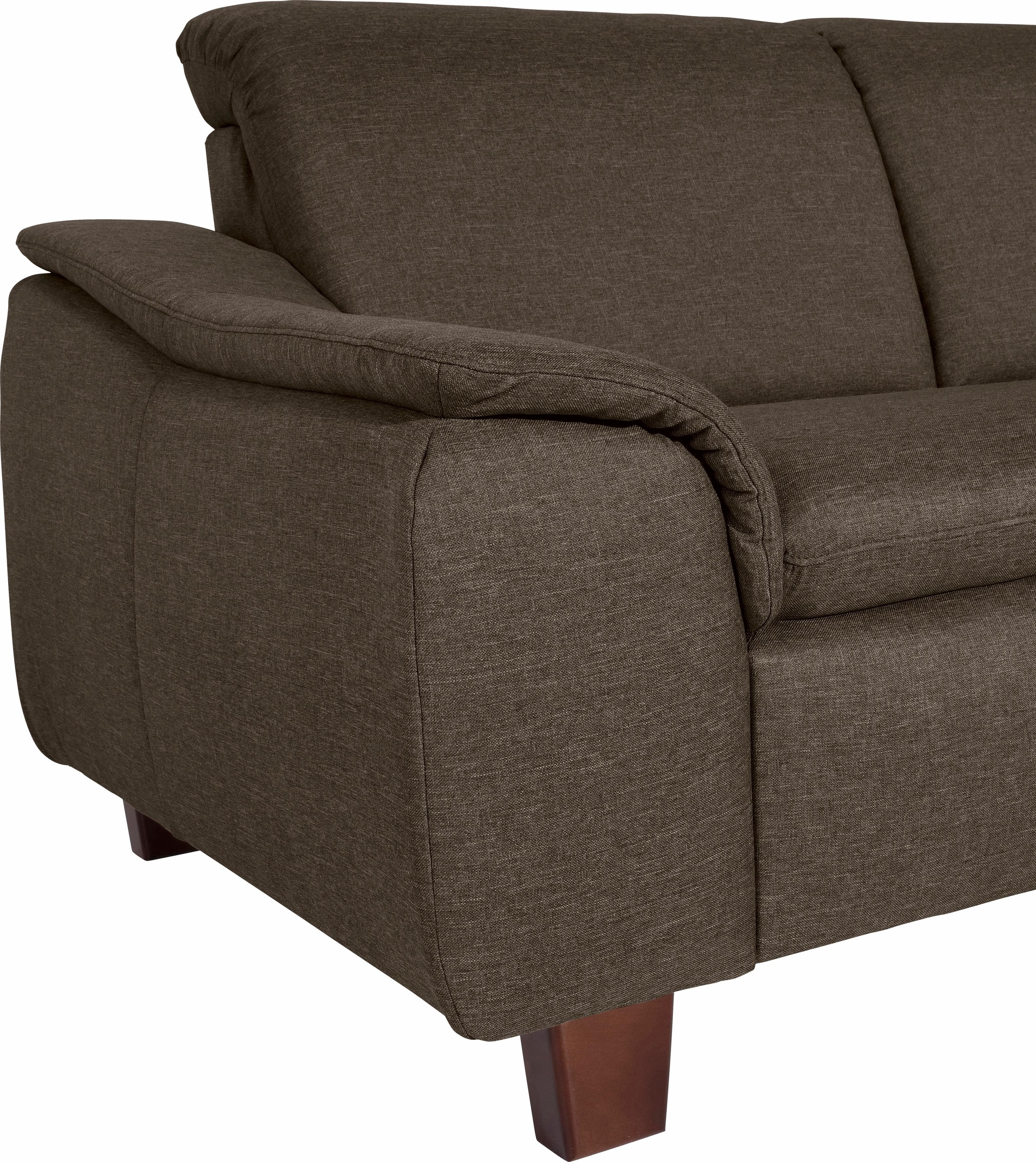 Max Winzer® Ecksofa »Alessio, aktuelle Mattenoptik, geschwungene Formensprache, bequem«, mit abgerundeter Rückenlehne, Ottomane wahlweise links oder rechts