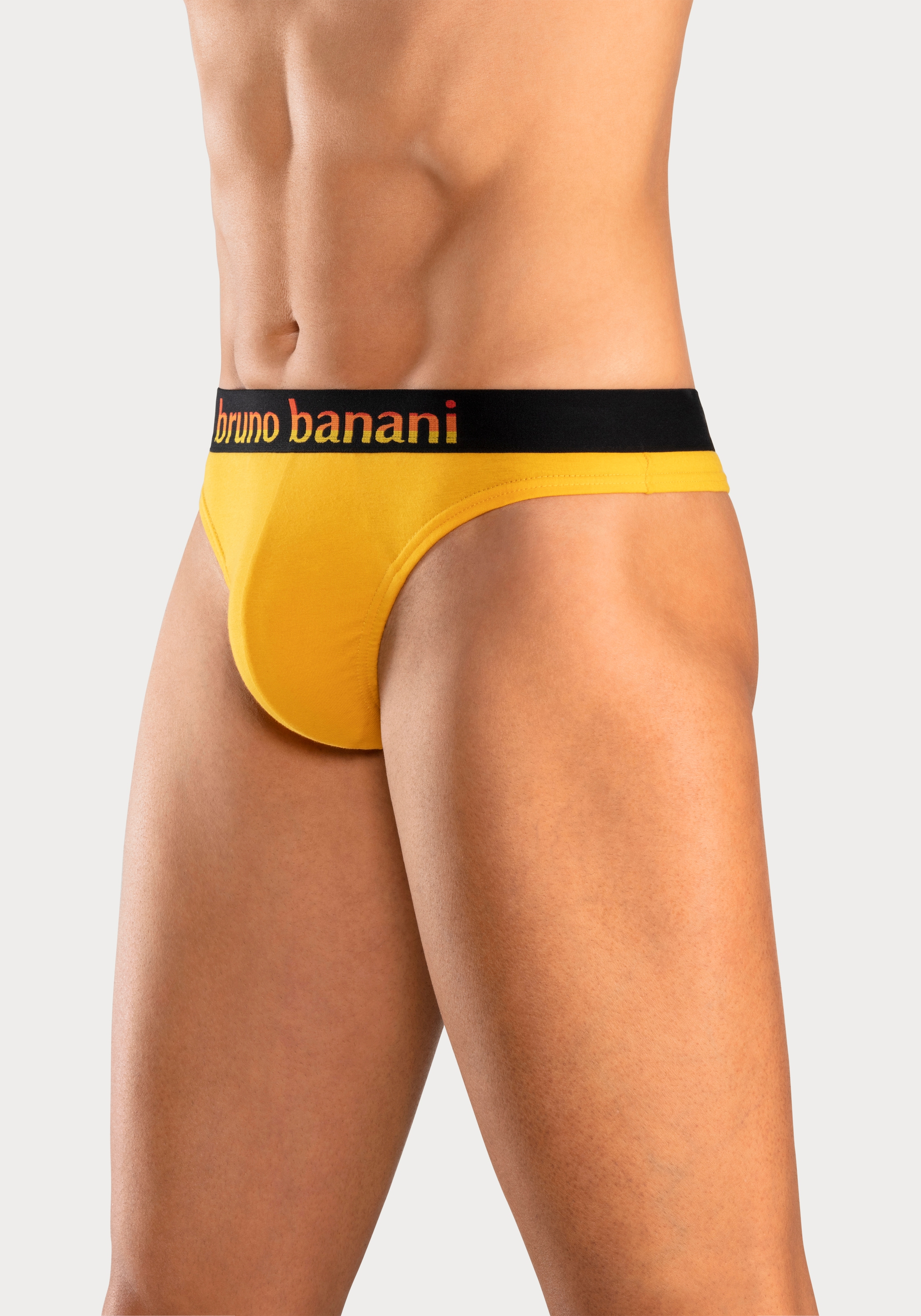 Bruno Banani String, (Packung, 5 St.), mit Streifen Logo Webbund