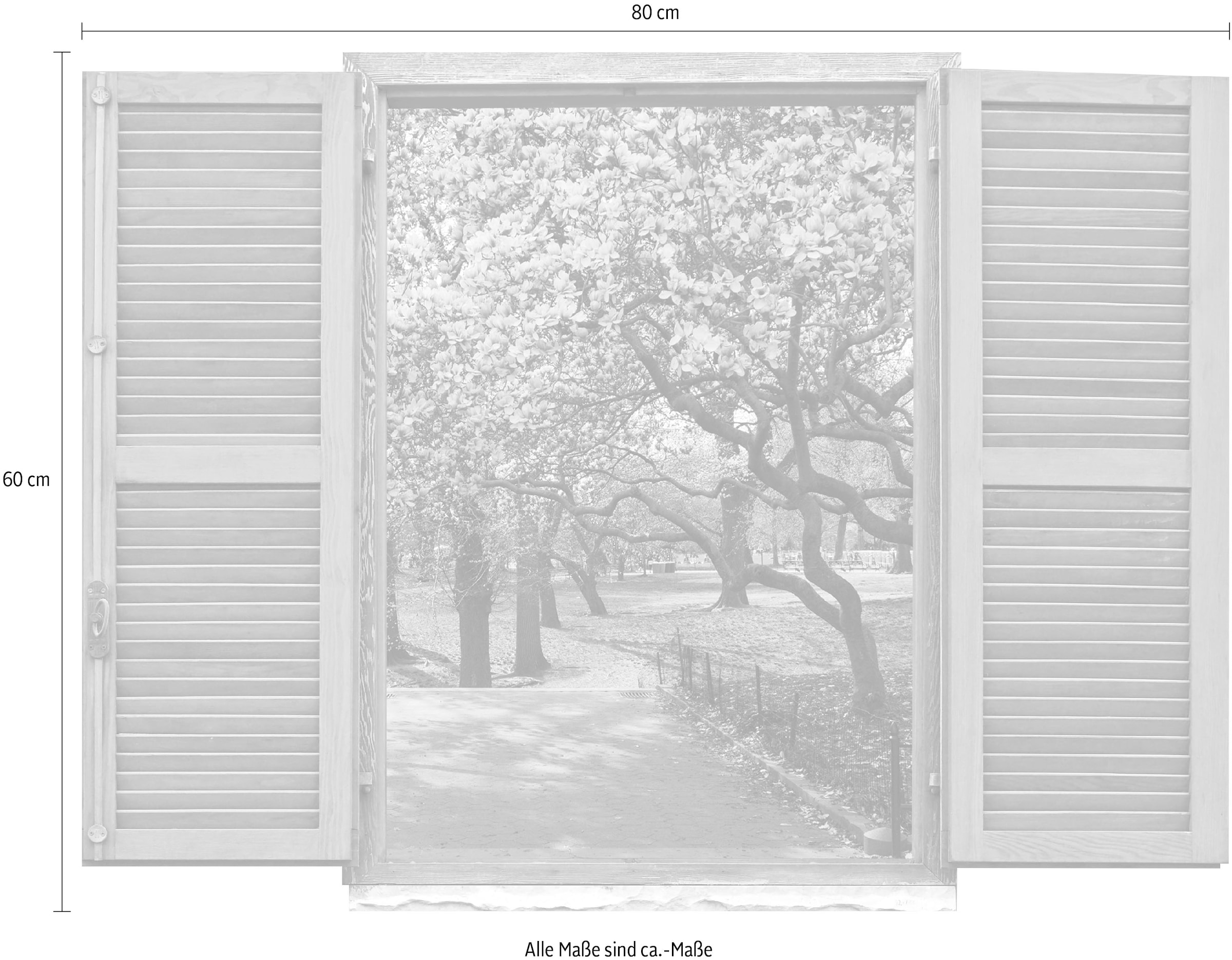 queence Wandtattoo »Park«, (1 St.), Wandsticker, Wandbild, selbstklebend, 3D, Fenster