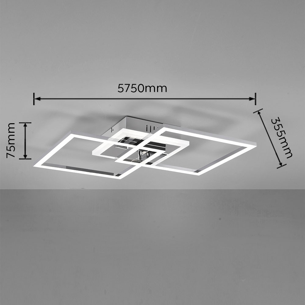 REALITY Leuchten LED Deckenleuchte »Venida« LED-Board 1 Stk. Neutralweiß neutralweiß 4000K, dimmbar, Memoryfunktion, 3000 Lumen 25W, 35x57 cm