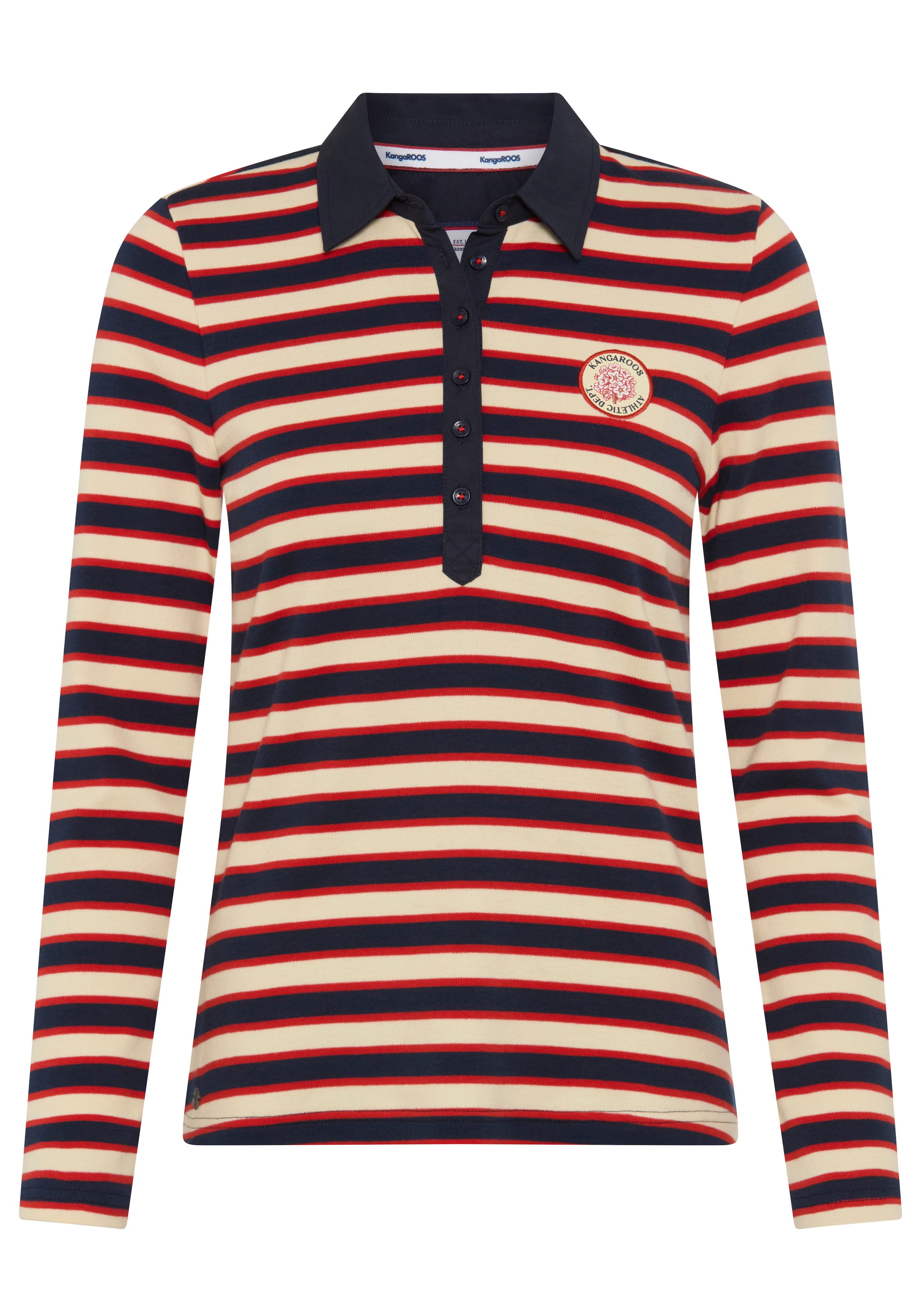 KangaROOS Poloshirt mit Polokragen, lässig geschnittene Passform, aus Interlock-Material