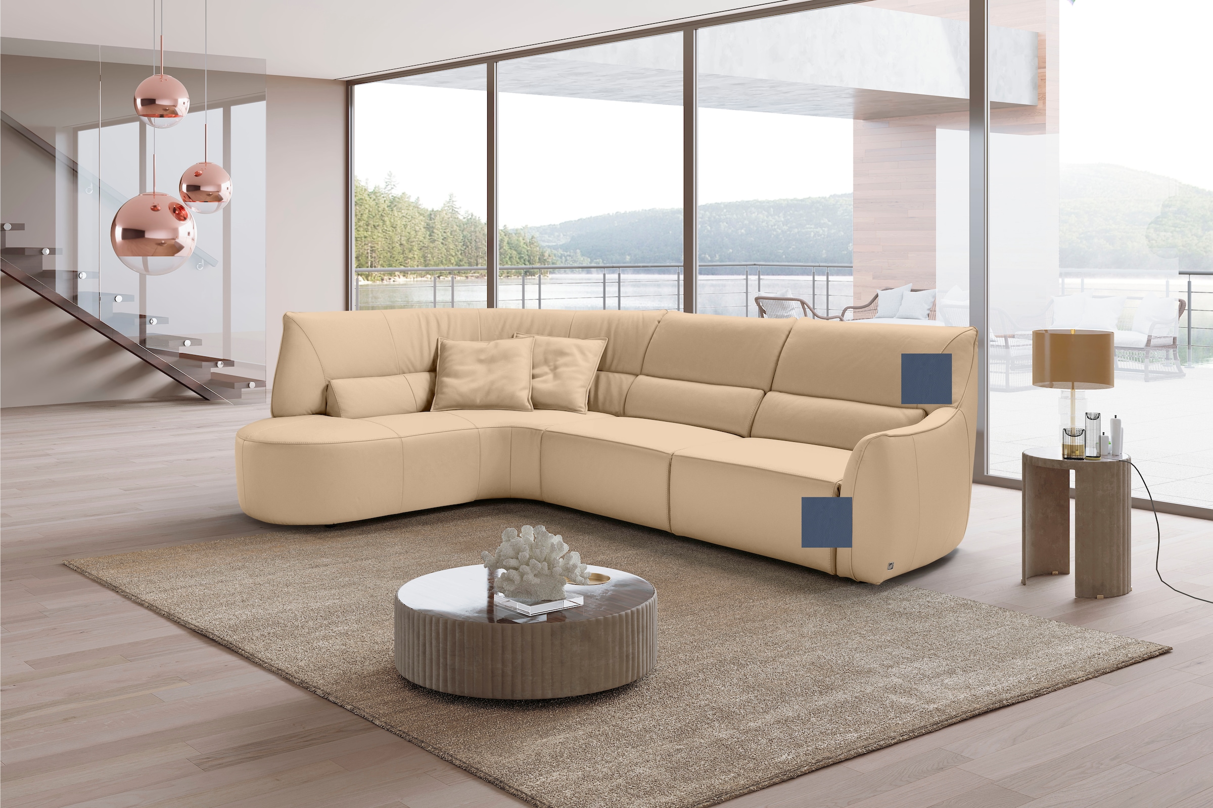 Egoitaliano Ecksofa »Puffy, extravagant & edel, Retro Designsofa, hoher Sit günstig online kaufen