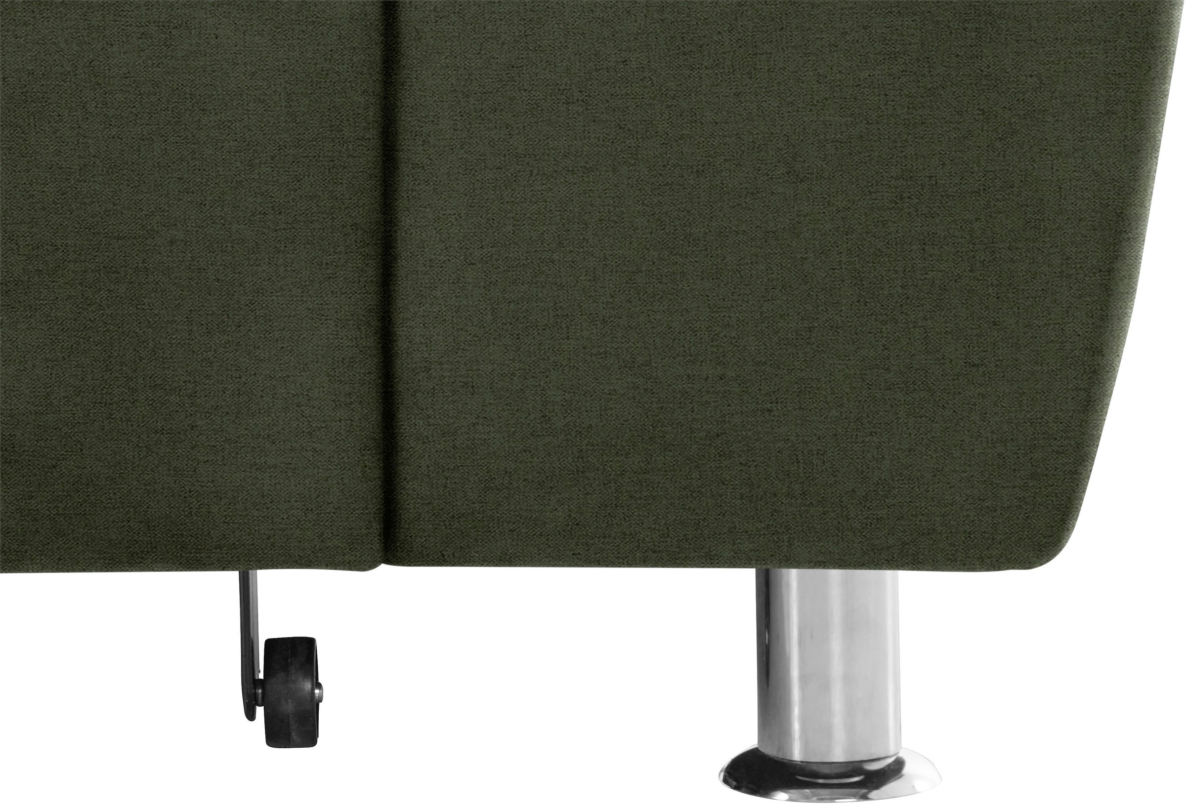 DOMO collection Ecksofa »Franzi, zeitlos und elegant, moderne Sitzheftung, L-Form«, wahlweise mit Kopfteilverstellung (dann Breite: 275 cm)