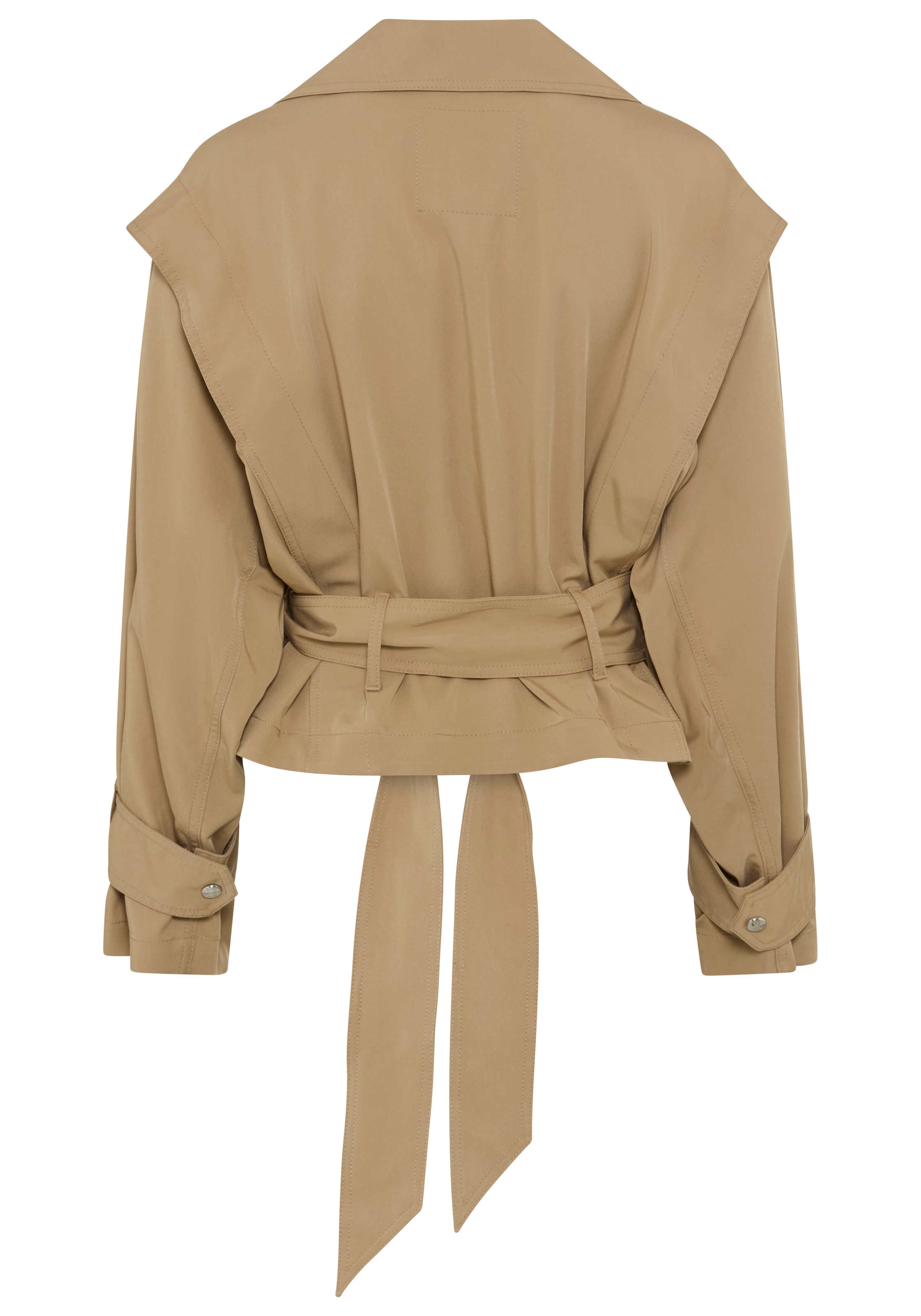 BOSS ORANGE Kurzjacke »Jophelia Premium Damenmode« aus softem Materialmix, mit Bindegürtel