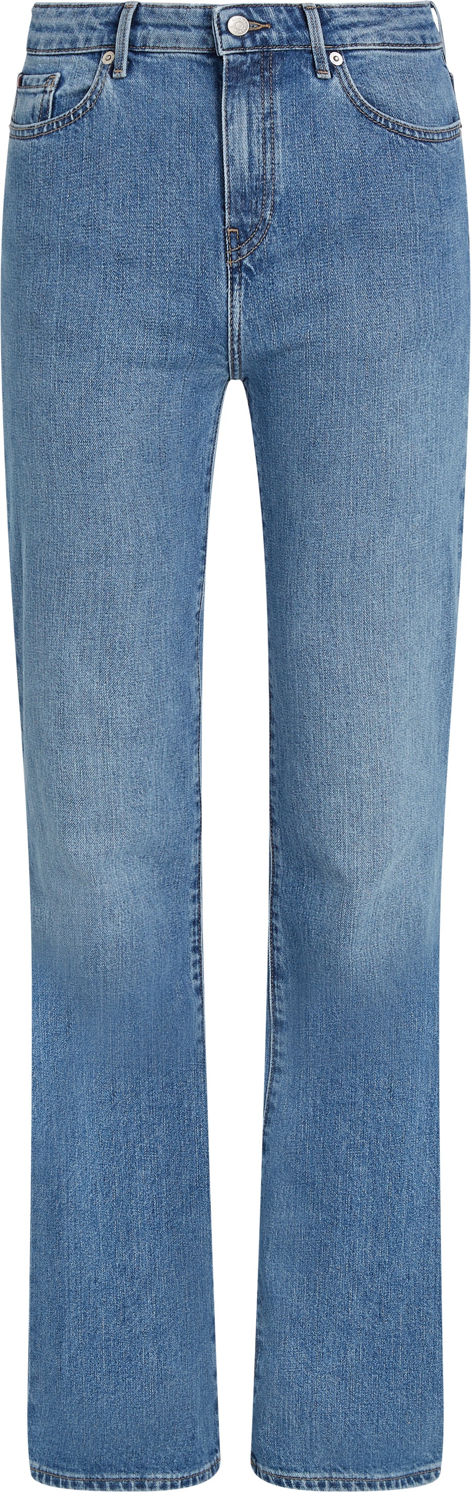 Tommy Hilfiger Bootcut-Jeans »Bootcut Regular Waist«, mittlere normale Leibhöhe, mit Bügelfalten, mit Nieten