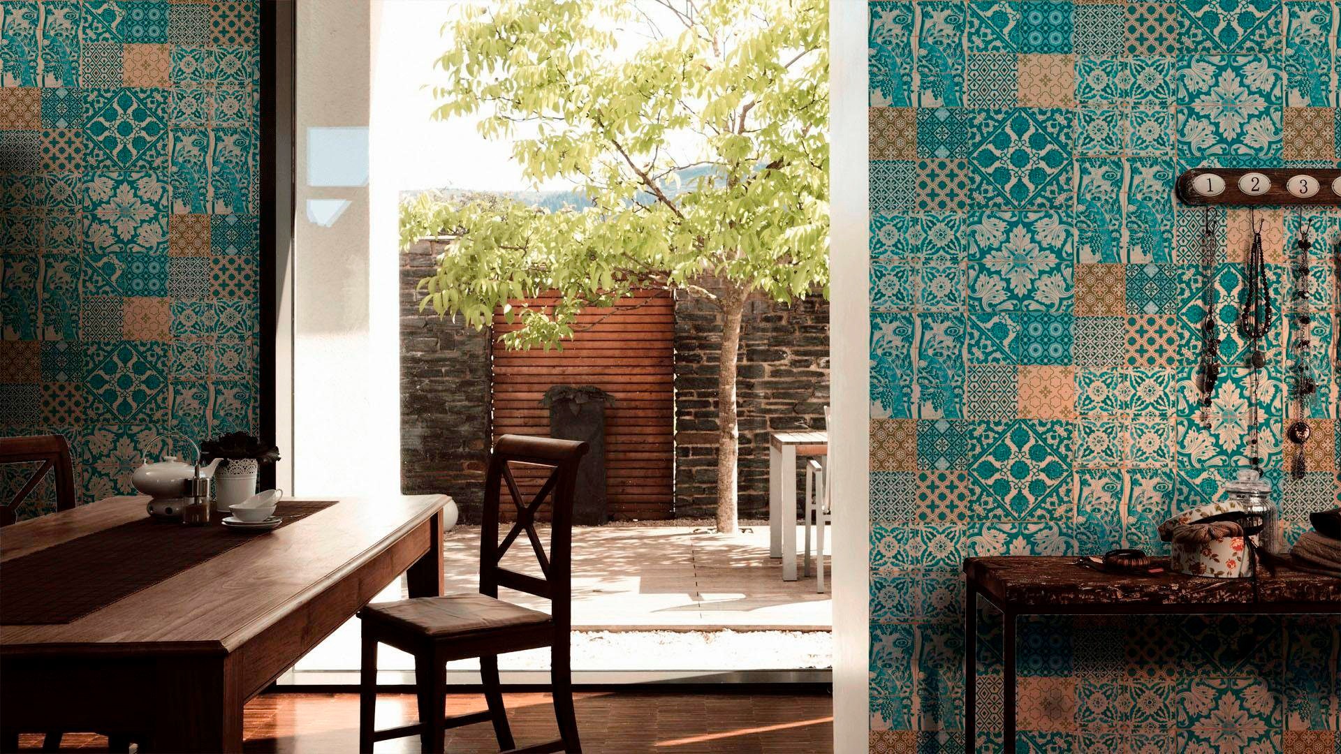 living walls Vliestapete »Metropolitan Stories Anke & Daan Amsterdam« Motiv | Strukturmuster | gemustert leicht strukturiert Landhaus Tapete Fliesen Tapeten Wohnzimmer Schlafzimmer Küche Design