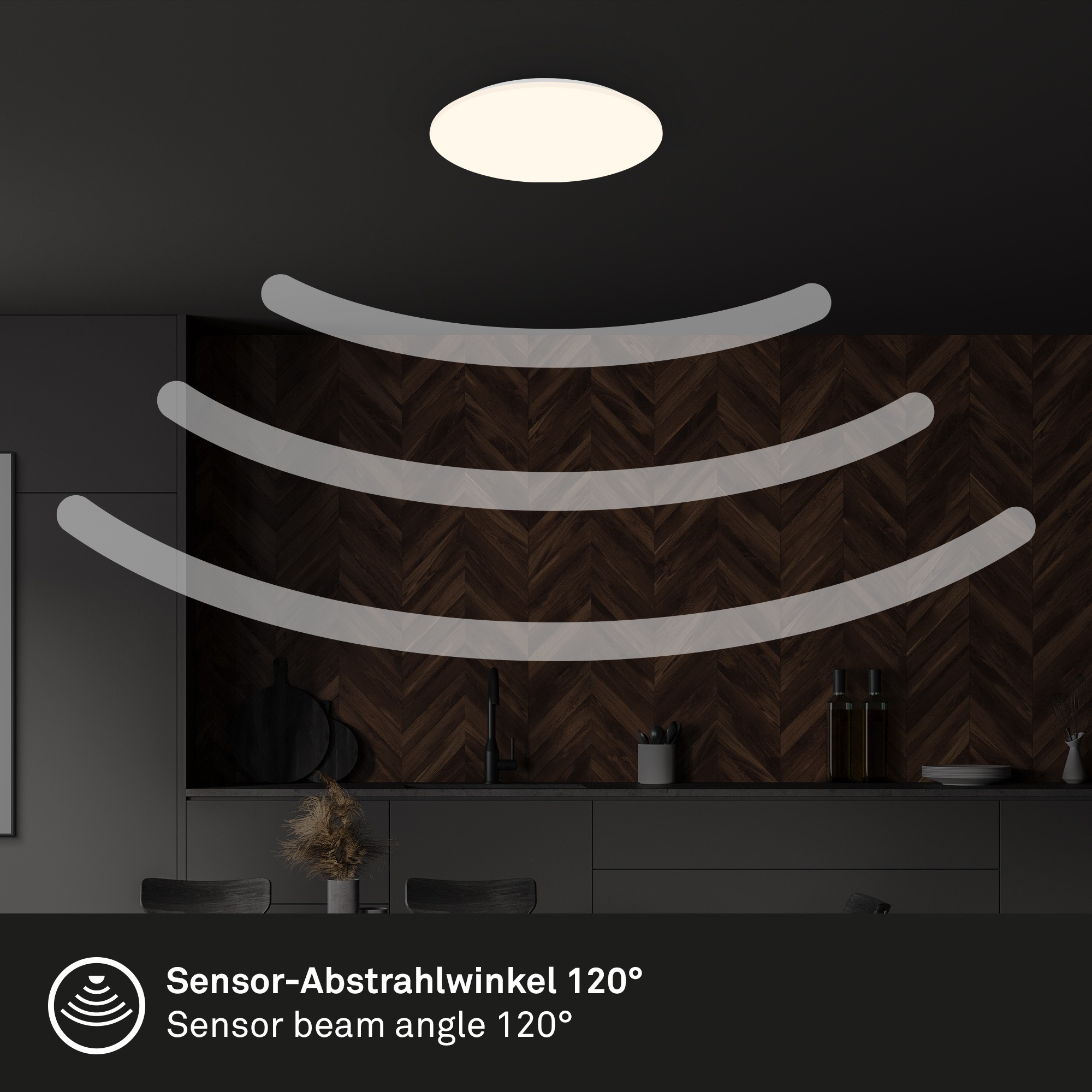 Briloner Leuchten Deckenleuchte »EKOS«, mit 24 Watt LED fest verbaut, inkl. Bewegungssensor