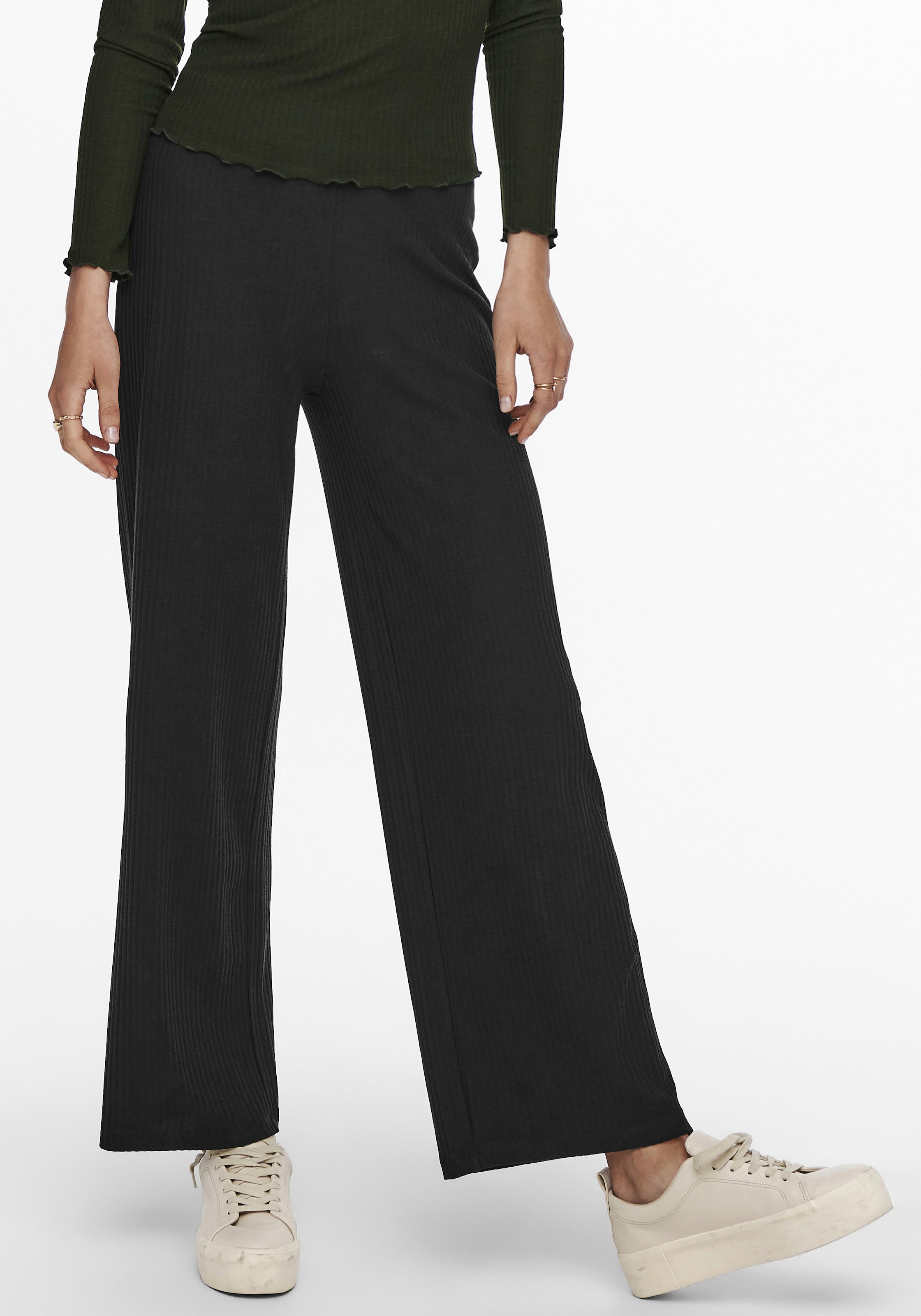 ONLY Jerseyhose »ONLEMMA WIDE PANT NOOS JRS«, mit elastischem Bündchen