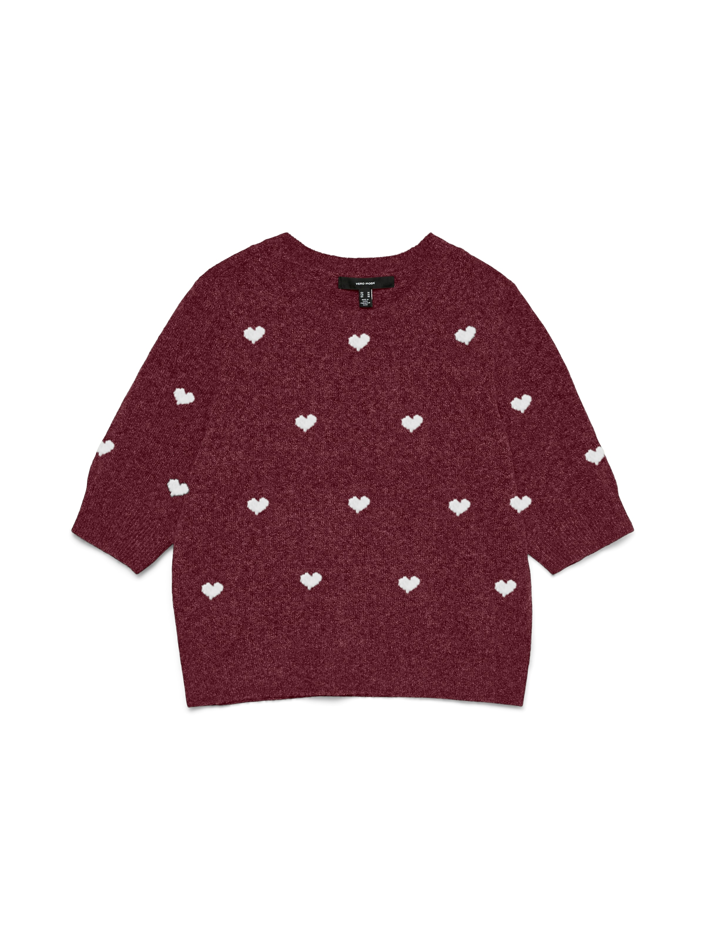 Vero Moda Kurzarmpullover »VMDOFFY INTARSIA 2/4 O-NK PULLOV GA NOOS« Materialmix, Stretch, regular fit