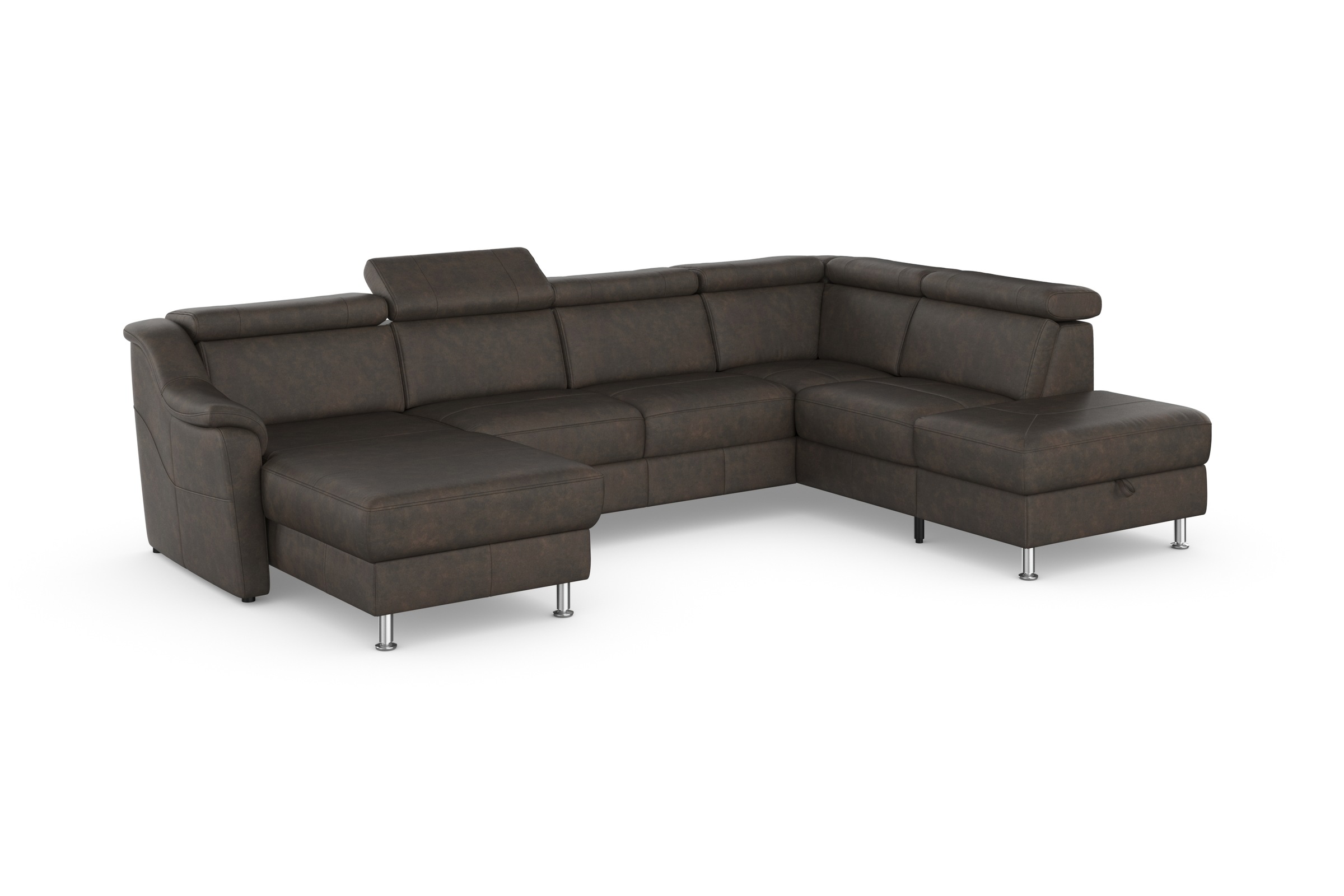 sit&more Wohnlandschaft »Freetown U-Form«, Kopfteilverstellung und Federkern, wahlweise mit Bettfunktion