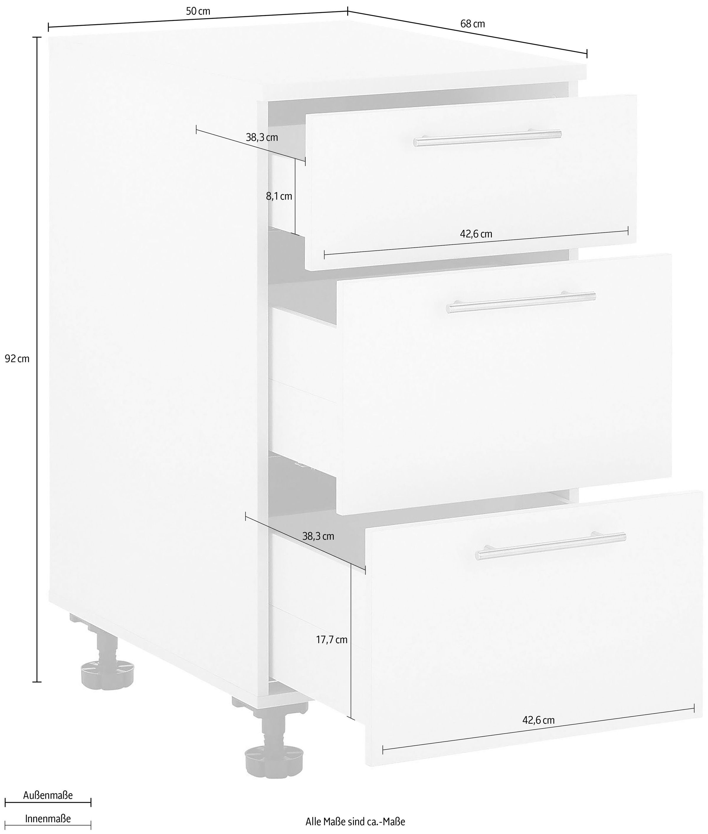 Laundreezy Mehrzweckschrank-Set »Laundreezy, Unterschrank BxHxT 50x92x68 cm« 1 Stk. tlg.