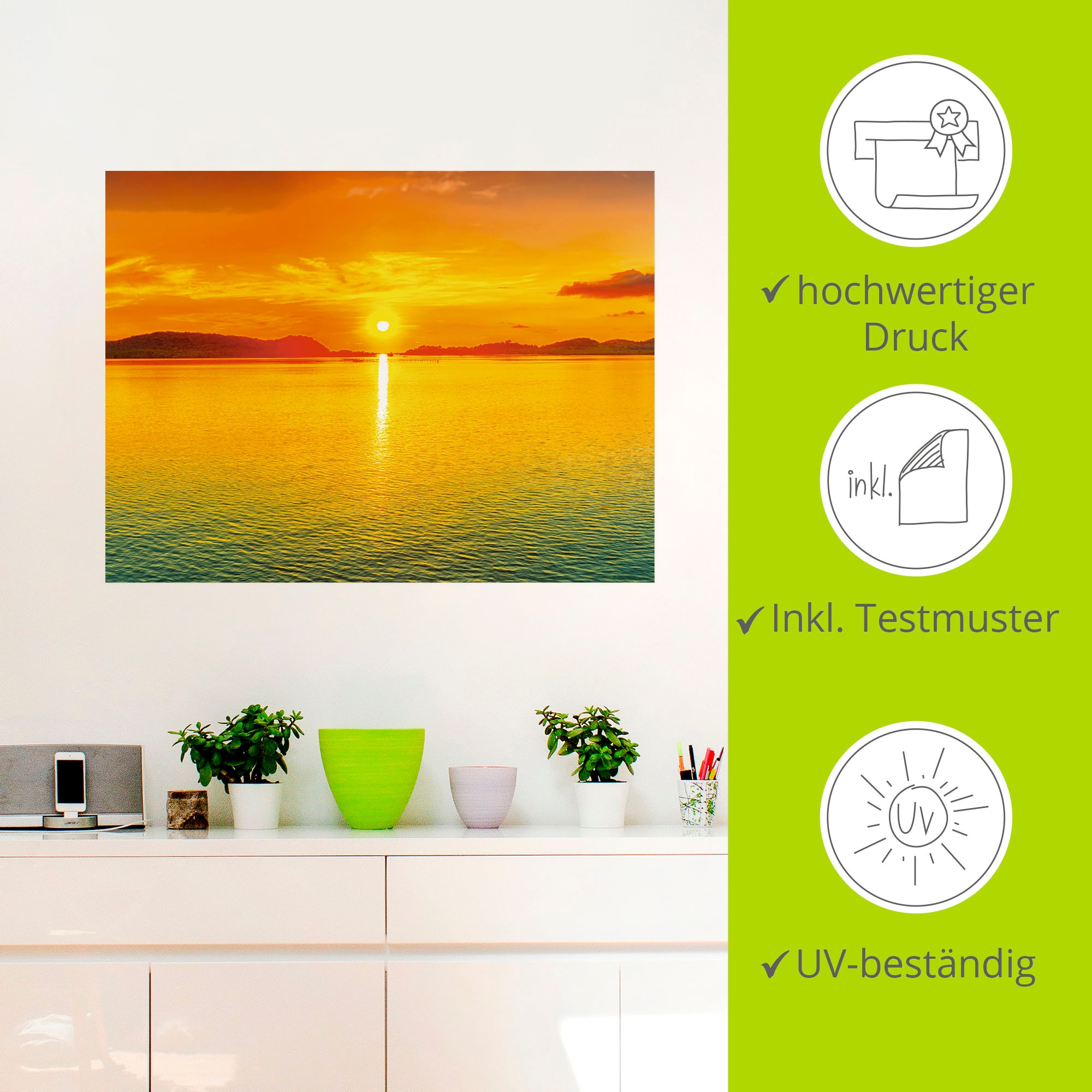 Artland Wandfolie »Sonnenuntergangspanorama«, Sonnenaufgang & -untergang, (1 St.), selbstklebend