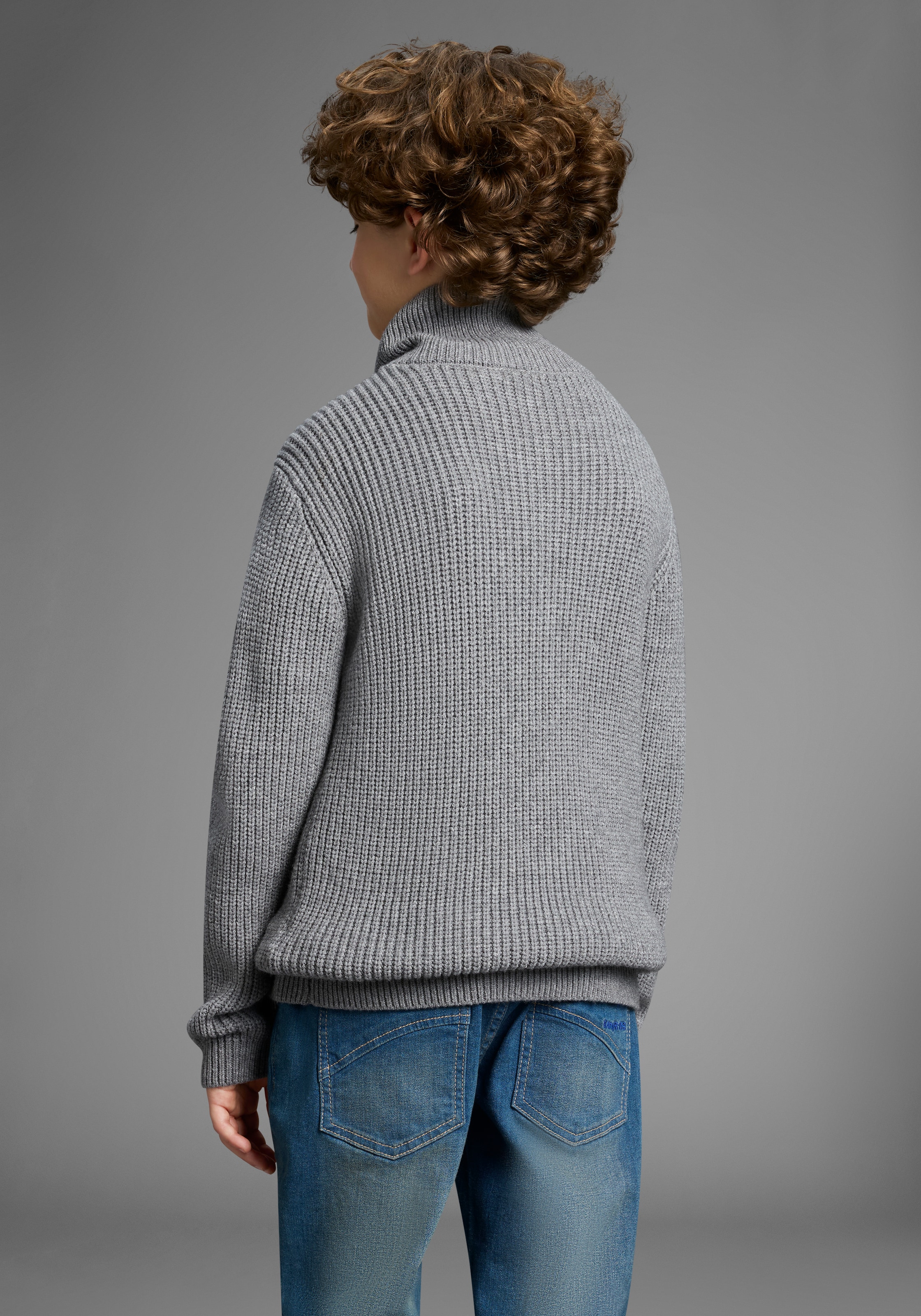 KangaROOS Strickpullover »Troyer, Pullover mit Zipper«, Troyer, warmer Pullover