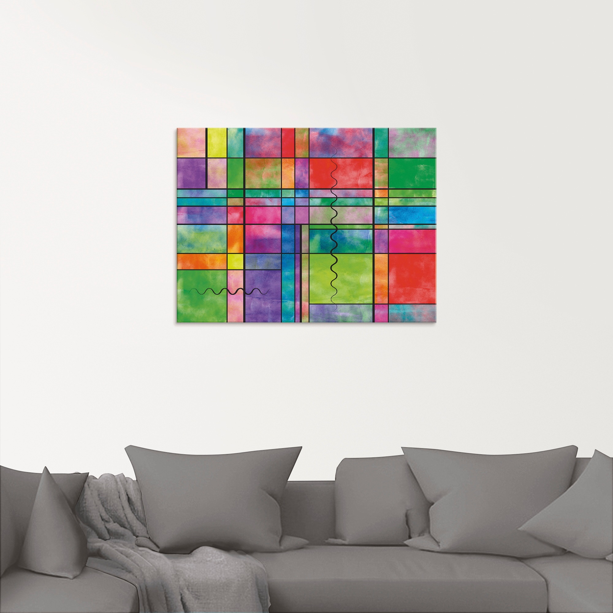 Artland Glasbild »Bunt Abstrakt« Muster 1 Stk. tlg. in verschiedenen Größen günstig online kaufen