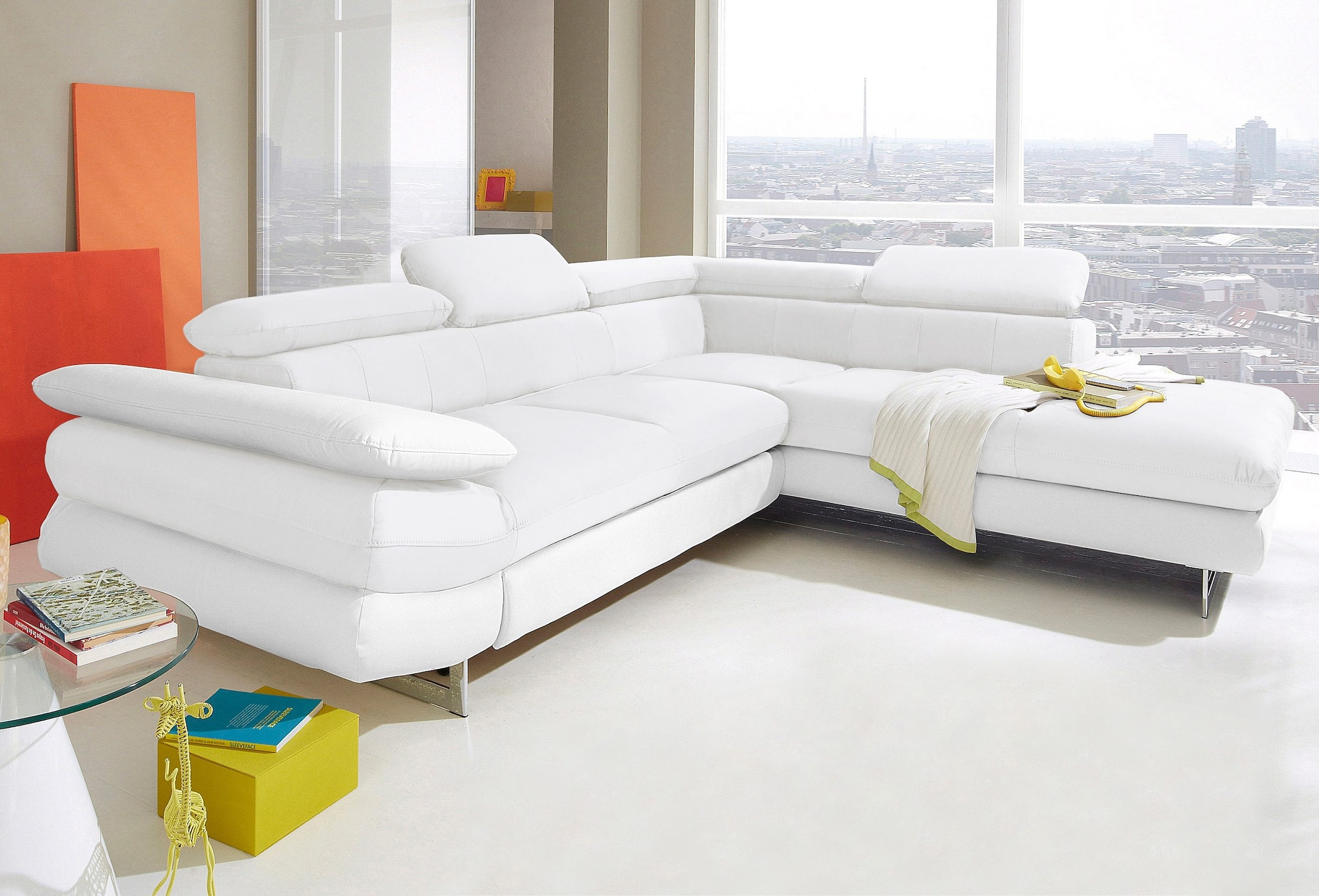 COTTA Ecksofa »Solution L-Form« mit Arm- & Kopfteilverstellung, wahlweise m günstig online kaufen