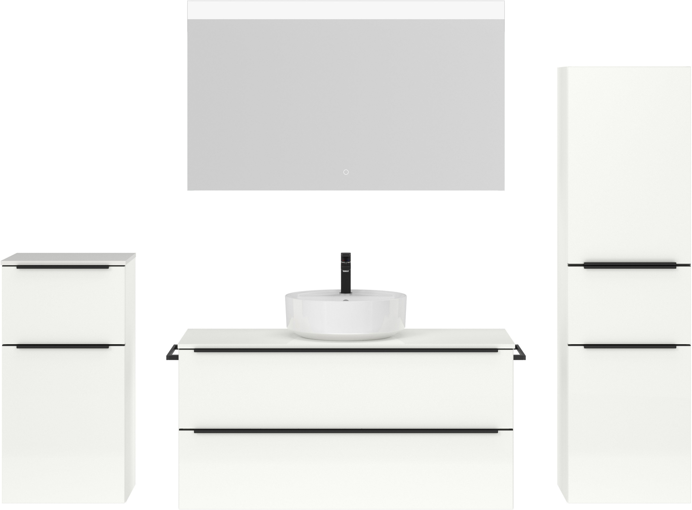 nobilia® Badmöbel-Set »Alvene« vormontiert, mit Soft-Close, 4 Stk. tlg. günstig online kaufen