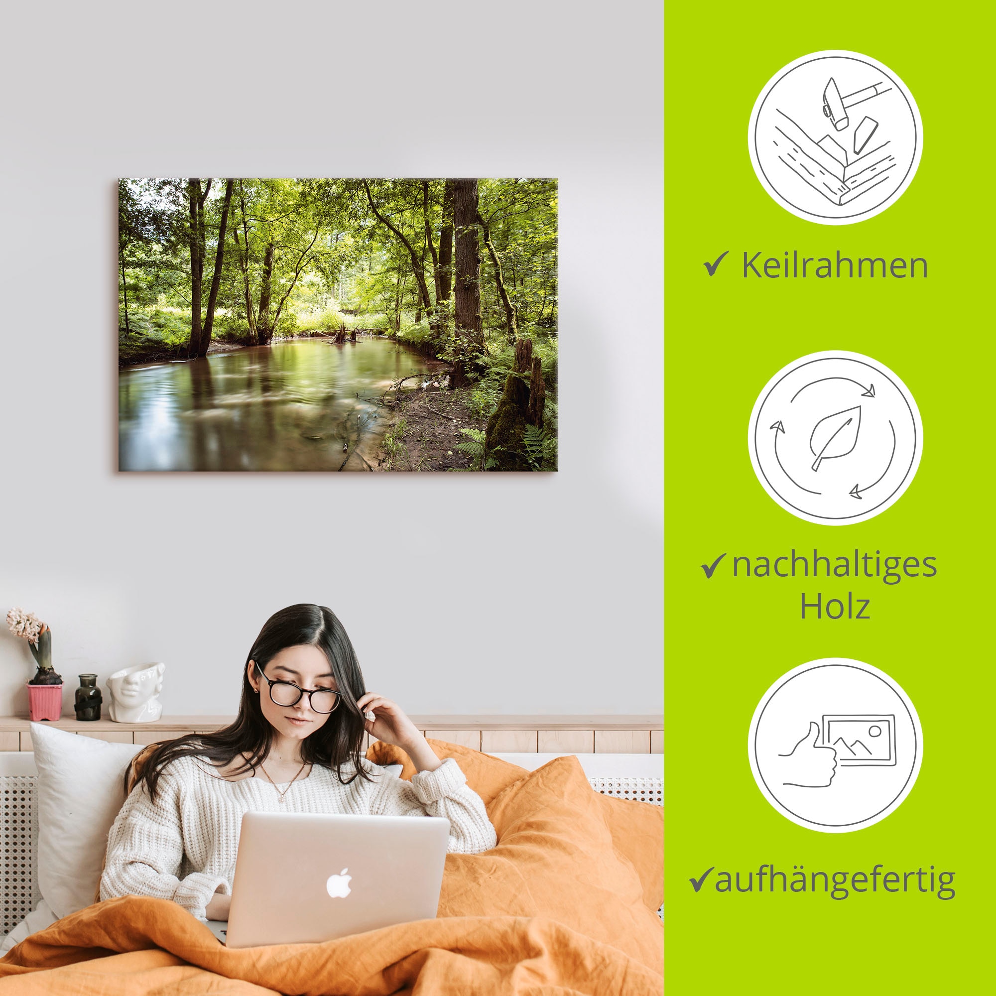 Artland Leinwandbild »Spessart II«, Wald, (1 St.), auf Keilrahmen gespannt