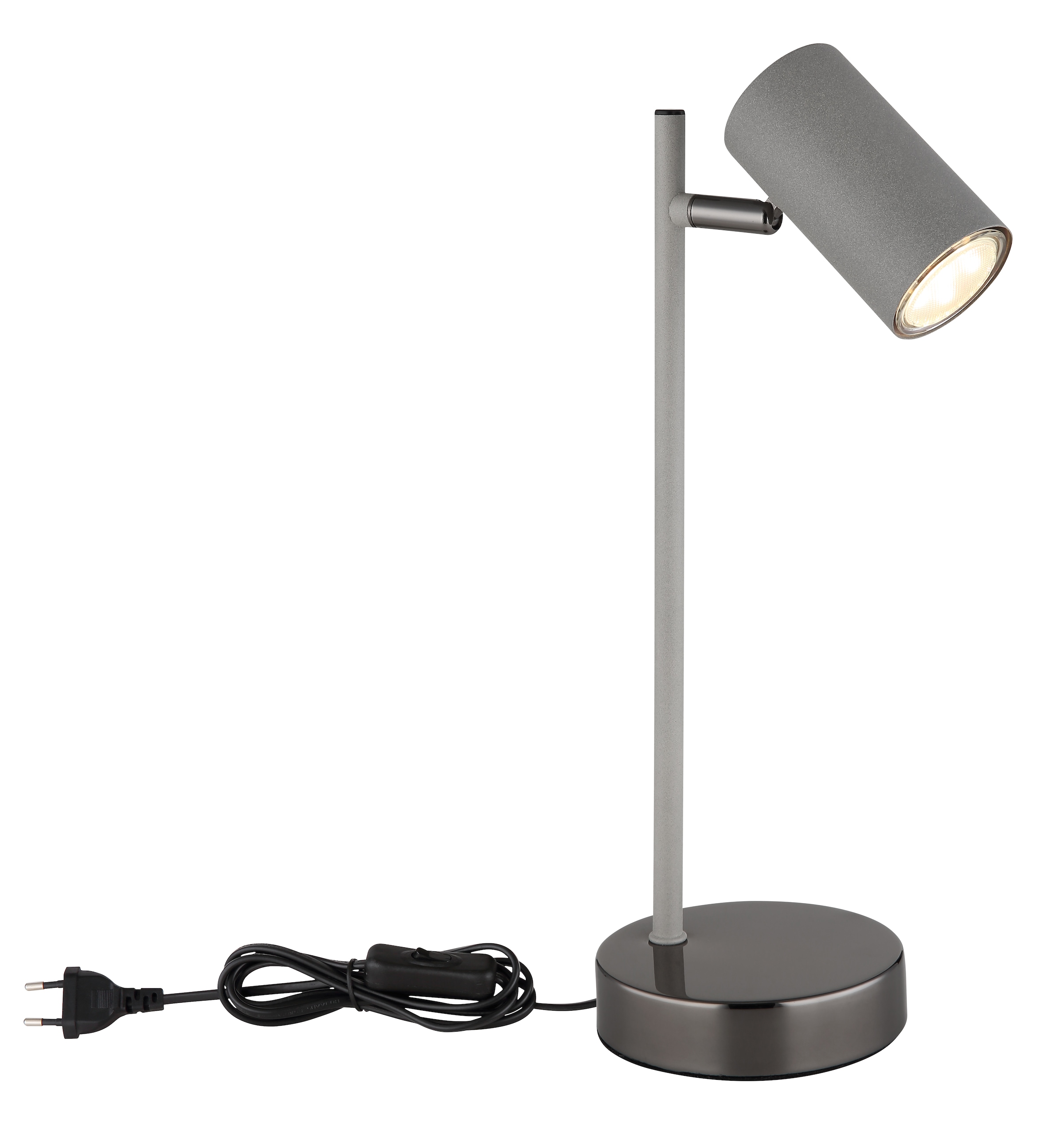 GLOBO LIGHTING LED Tischleuchte »ROBBY«, 1 flammig, Leuchtmittel GU10 | ohne Leuchtmittel, Wippschalter am Kabel, LxBxH: 132x120x350mm