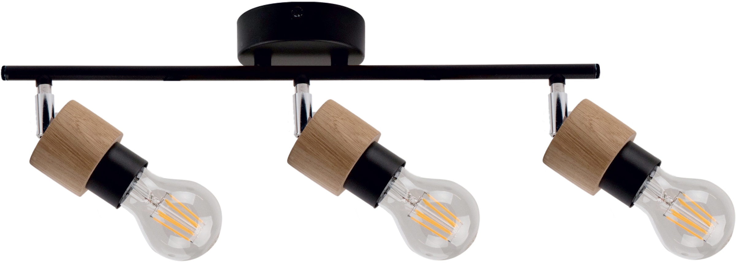 BRITOP LIGHTING Deckenleuchte »MARJOLAINE«, Leuchtmittel E27 | Leuchtmittel wechselbar-ohne Leuchtmittel, Bewegliche Spots, aus Eichenholz, Nachhaltig mit FSC®-Zertifikat